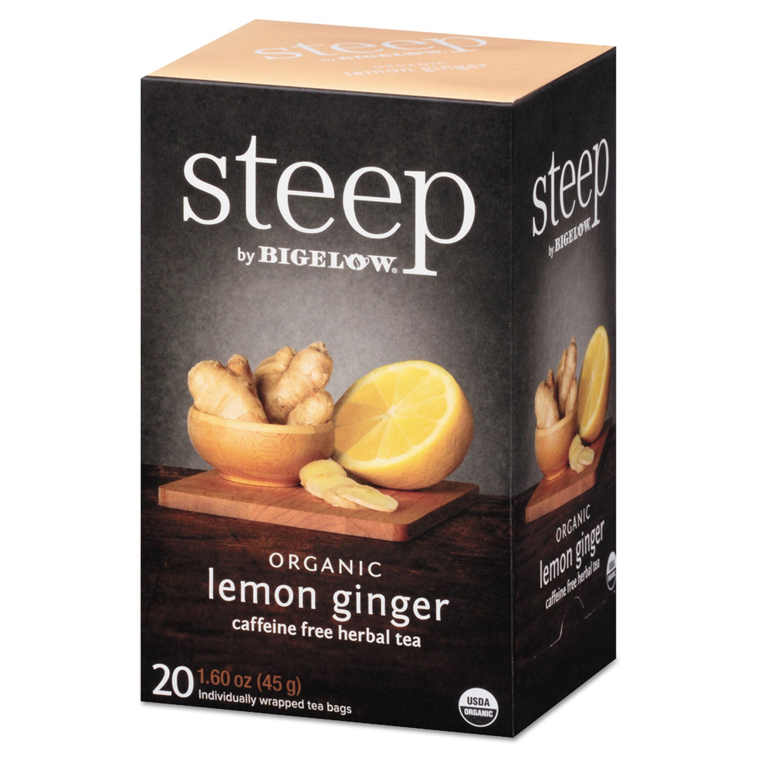 steep Tea, Lemon Ginger, 1.6 oz Tea Bag, 20/Box