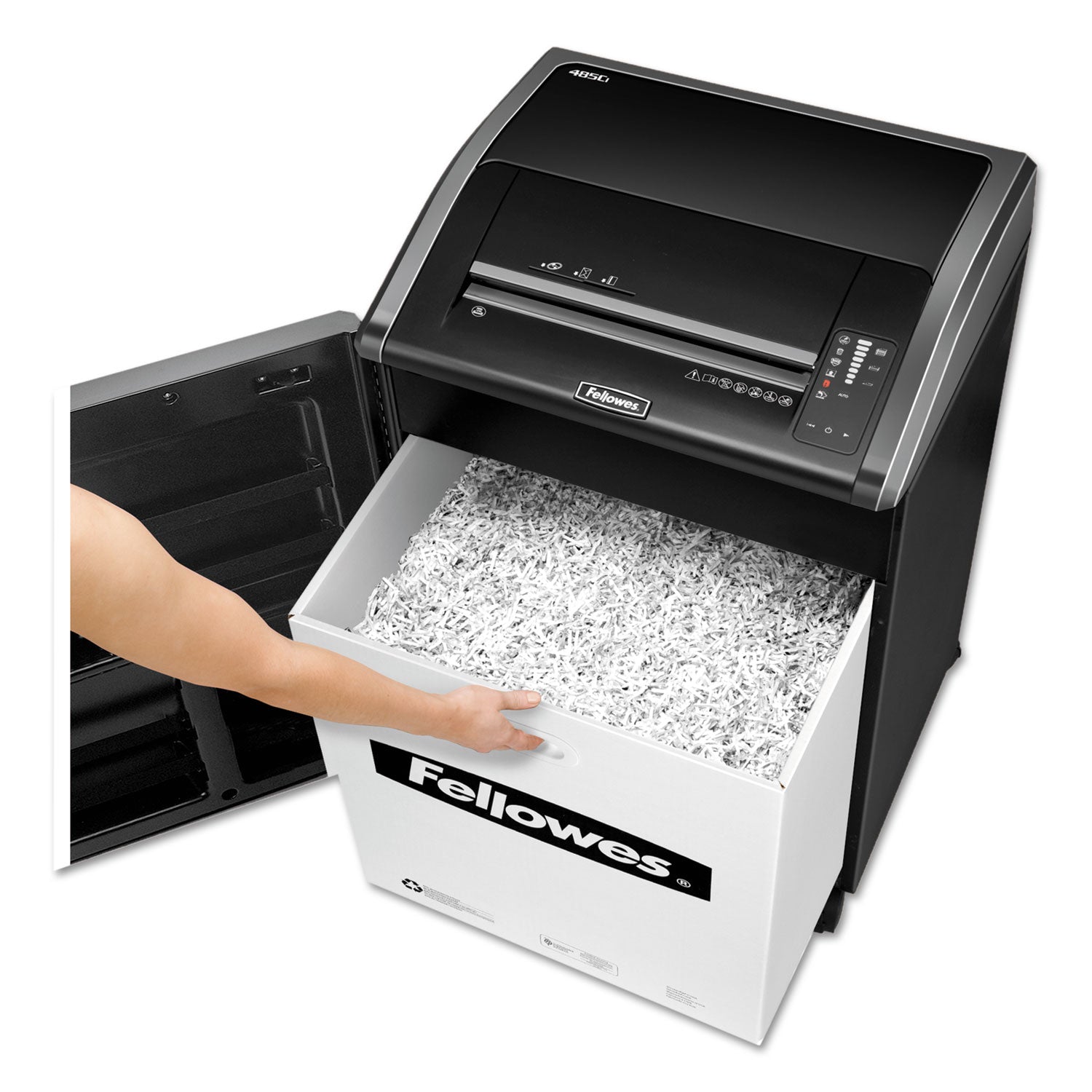 Fellowes® Powershred 485ci 100% Jam Proof Cross-Cut Shredder, 30 Manual Sheet Capacity, Taa Compliant