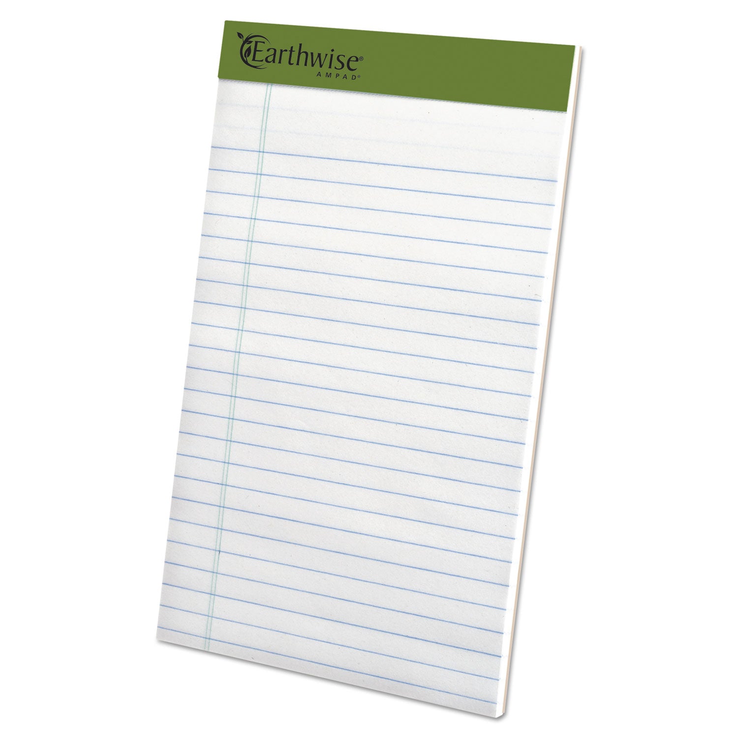 Earthwise by Ampad Recycled Paper Legal Pads, Wide/Legal Rule, 40 White 5 x 8 Sheets, 6/Pack