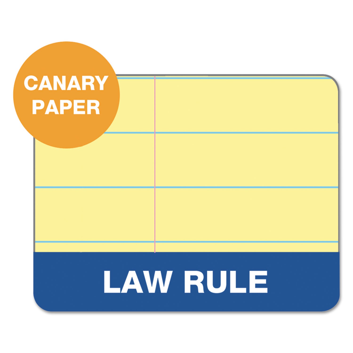 TOPS™ Double Docket Ruled Pads, Pitman Rule Variation (offset Dividing Line - 3" Left), 100 Canary 8.5 X 11.75 Sheets, 6/pack
