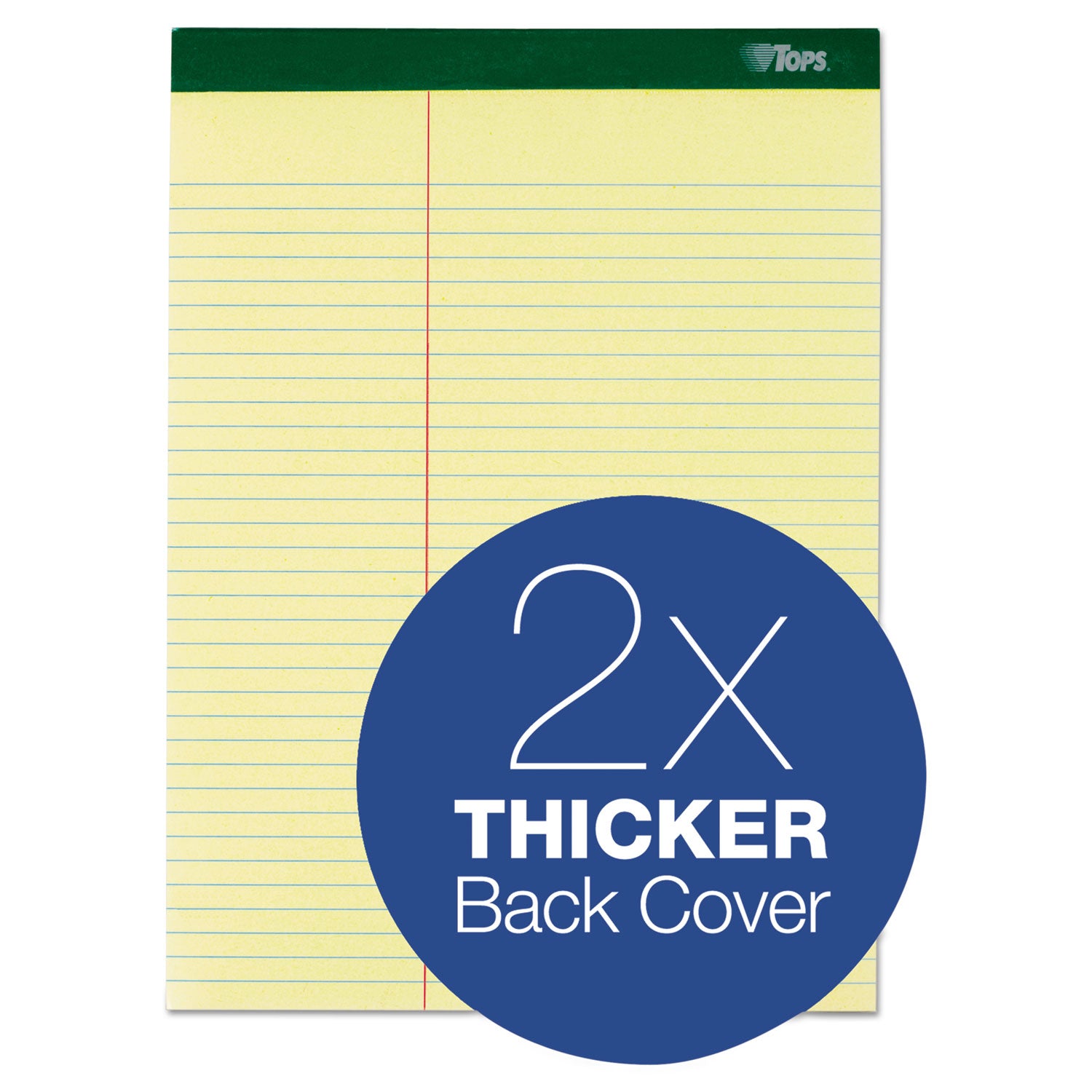 TOPS™ Double Docket Ruled Pads, Pitman Rule Variation (offset Dividing Line - 3" Left), 100 Canary 8.5 X 11.75 Sheets, 6/pack
