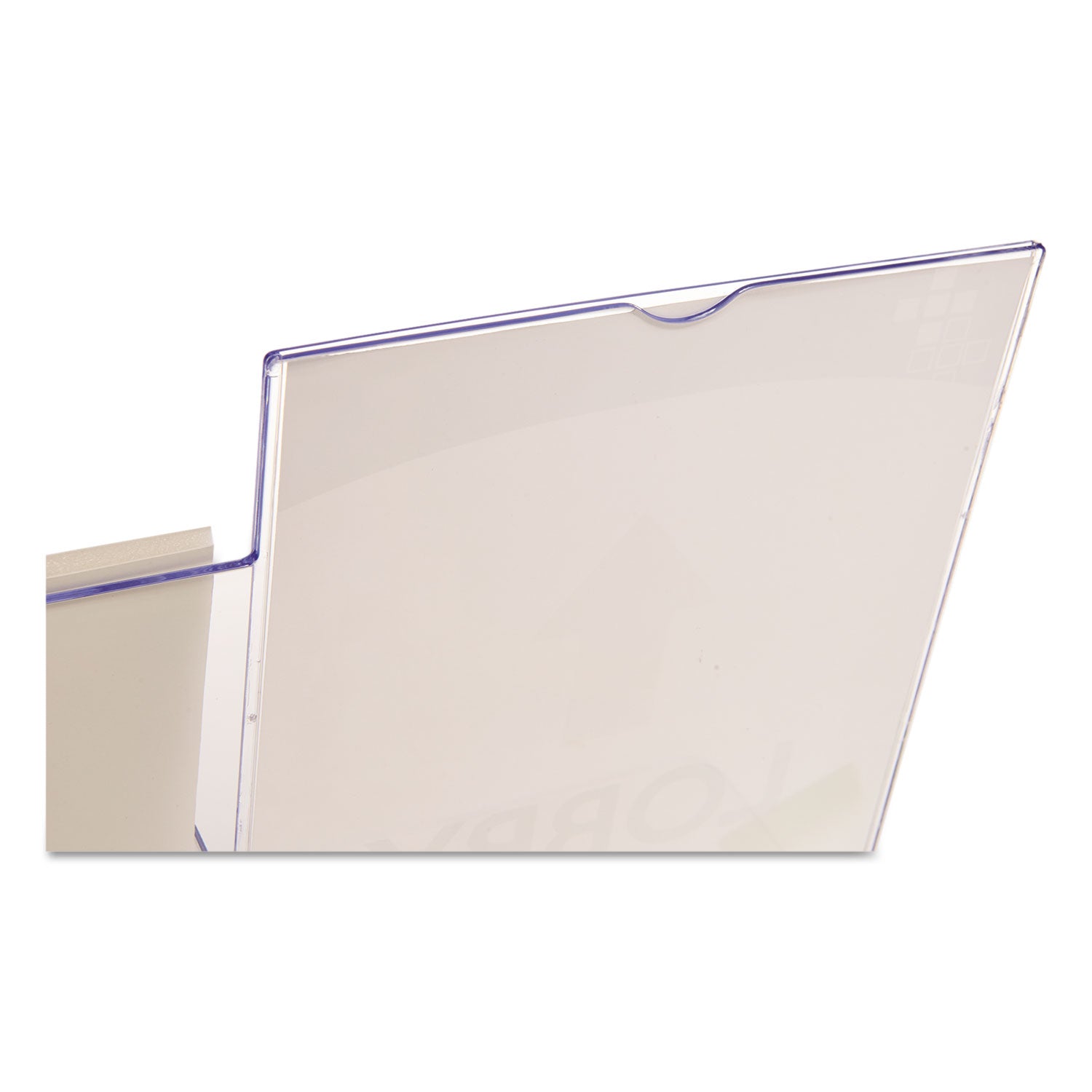 deflecto® Superior Image Slanted Sign Holder With Side Pocket, 13.5w X 4.25d X 10.88h, Clear