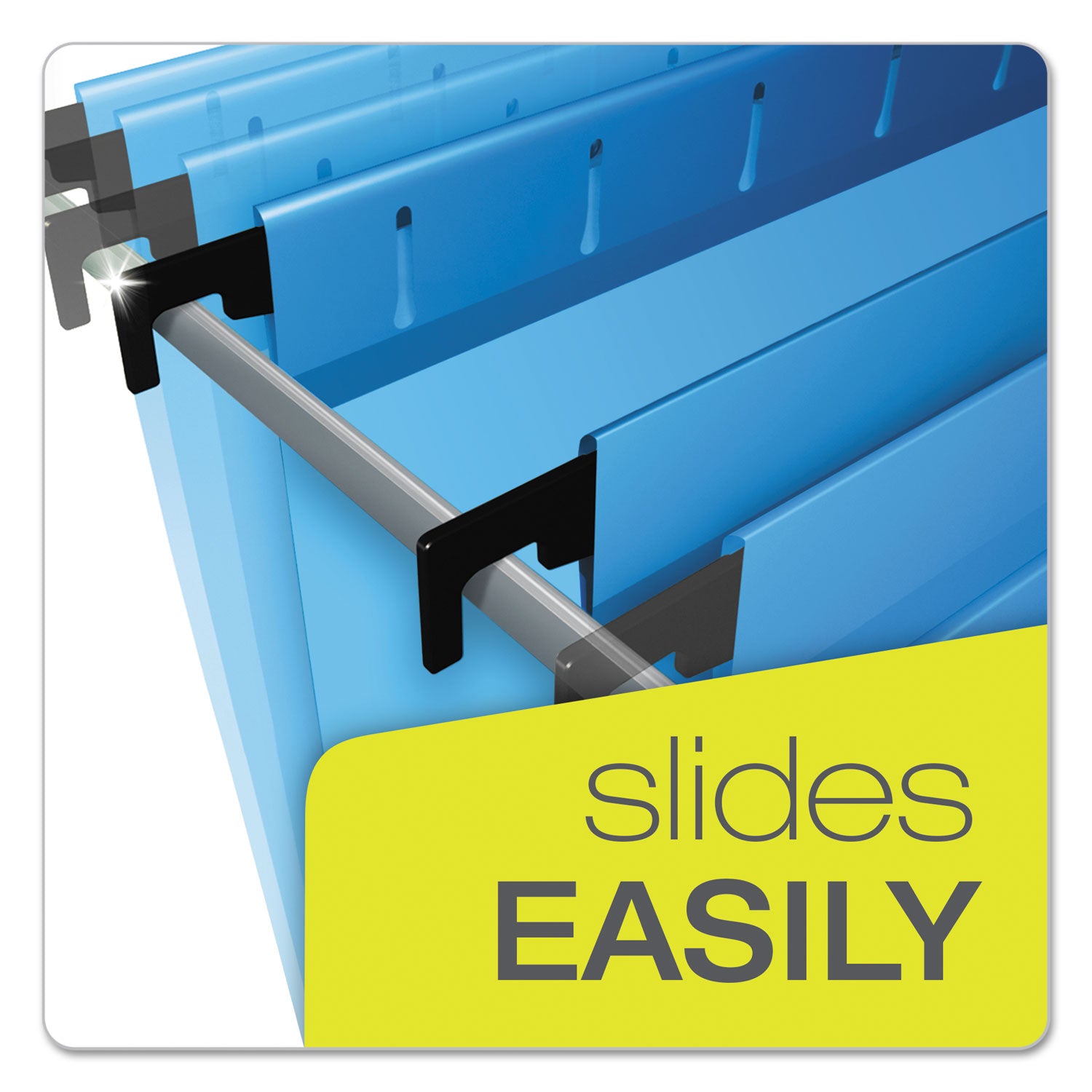 Pendaflex® SureHook Hanging Folders, Letter Size, 1/5-Cut Tabs, Blue, 20/Box