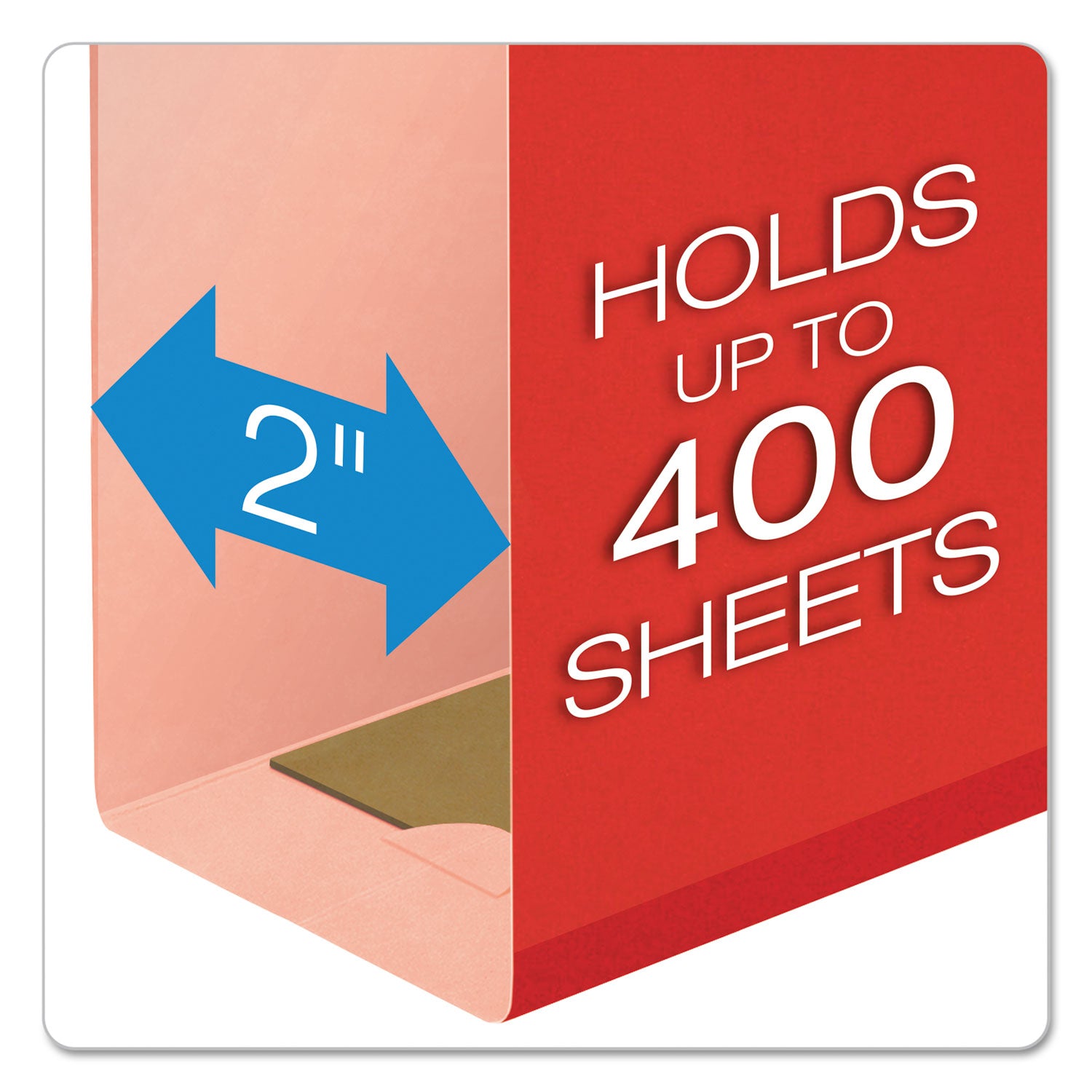 Pendaflex® Extra Capacity Reinforced Hanging File Folders with Box Bottom, 2" Capacity, Letter Size, 1/5-Cut Tabs, Red, 25/Box