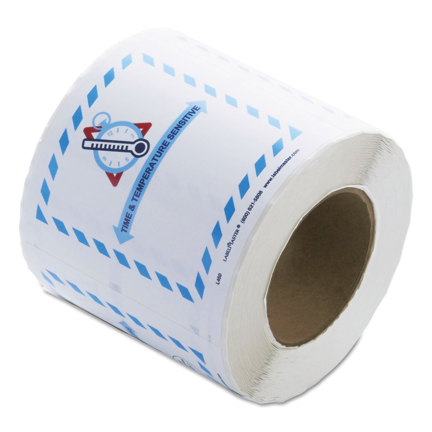 LabelMaster® Shipping And Handling Self-Adhesive Labels, Time And Temperature Sensitive, 5.5 X 5, Blue/gray/red/white, 500/roll