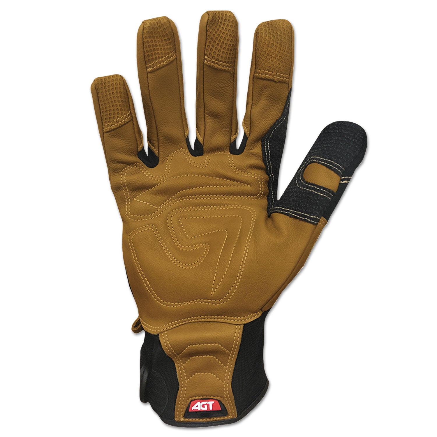 Ironclad Ranchworx Leather Gloves, Black/tan, Medium