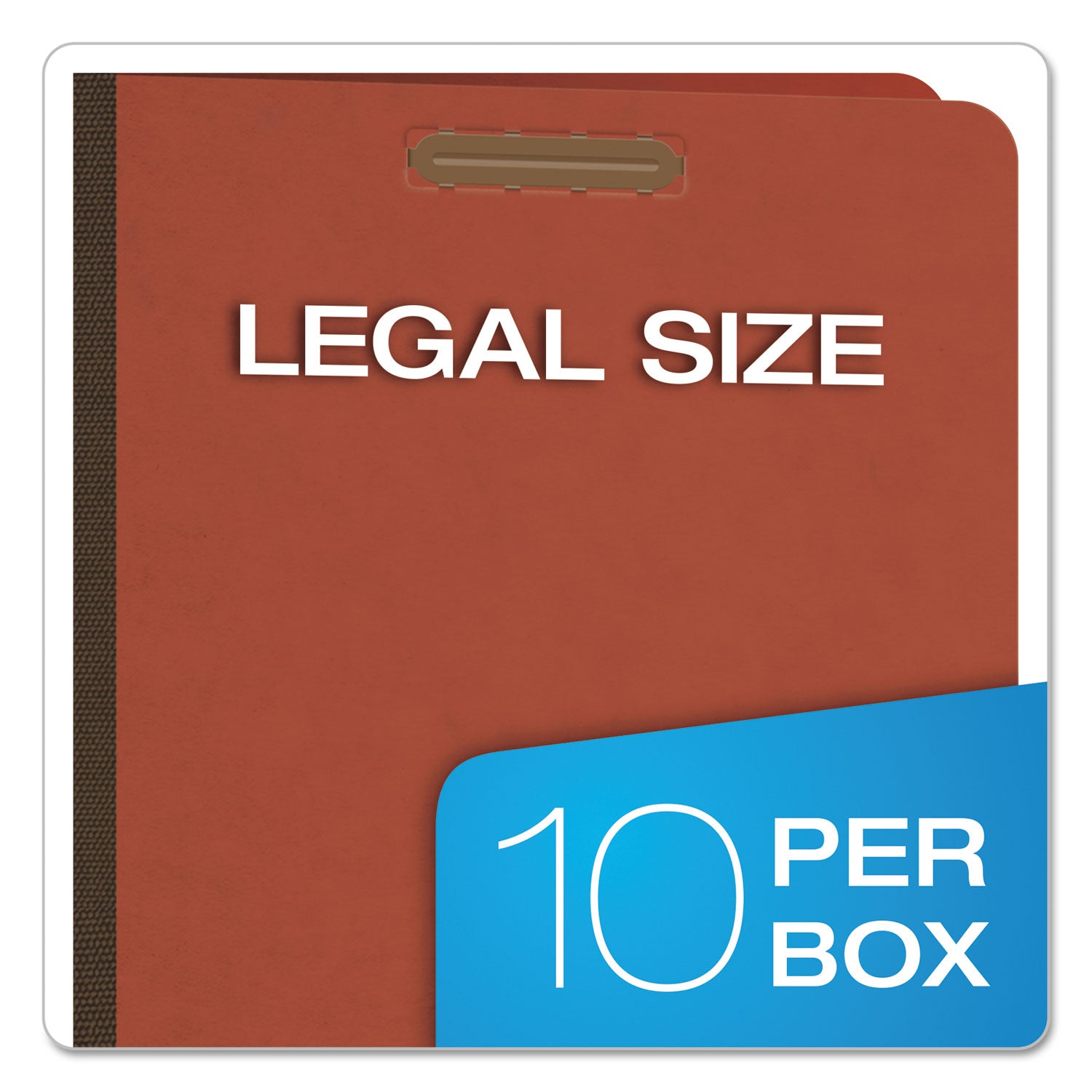 Pendaflex® Six-Section Pressboard Classification Folders, 2" Expansion, 2 Dividers, 6 Fasteners, Legal Size, Red Exterior, 10/Box
