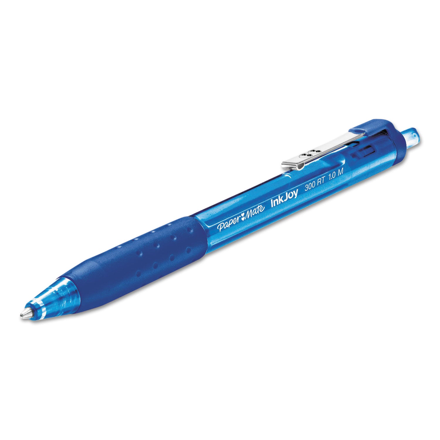 Paper Mate® Inkjoy 300 Rt Ballpoint Pen, Retractable, Medium 1 Mm, Blue Ink, Blue Barrel, Dozen