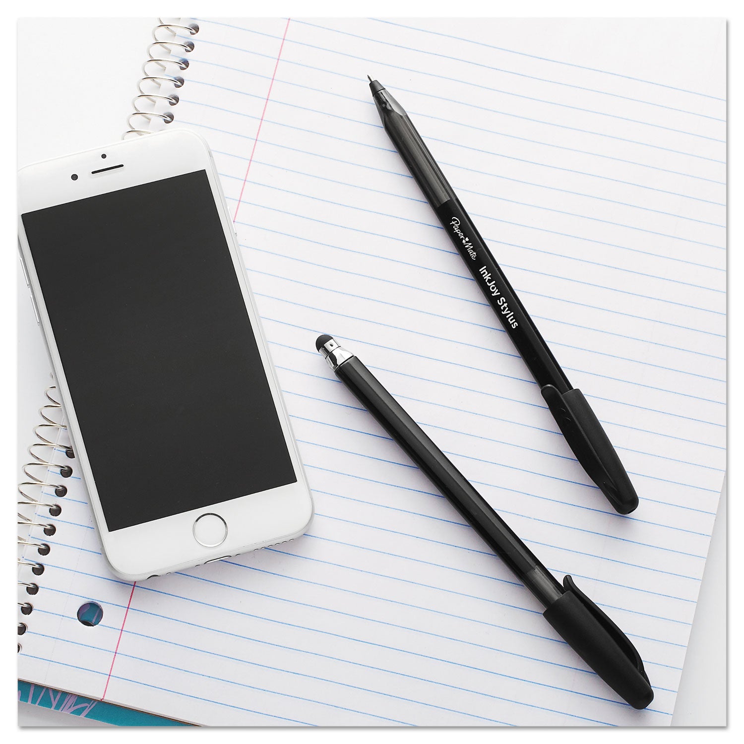 Paper Mate® Inkjoy 100 Ballpoint Pen/stylus, Stick, Medium 1 Mm, Black Ink, Black Barrel, Dozen