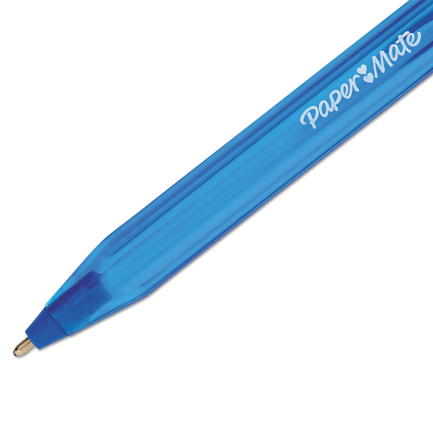 Paper Mate® InkJoy 100 Ballpoint Pen, Stick, Medium 1 mm, Blue Ink, Translucent Blue Barrel, Dozen
