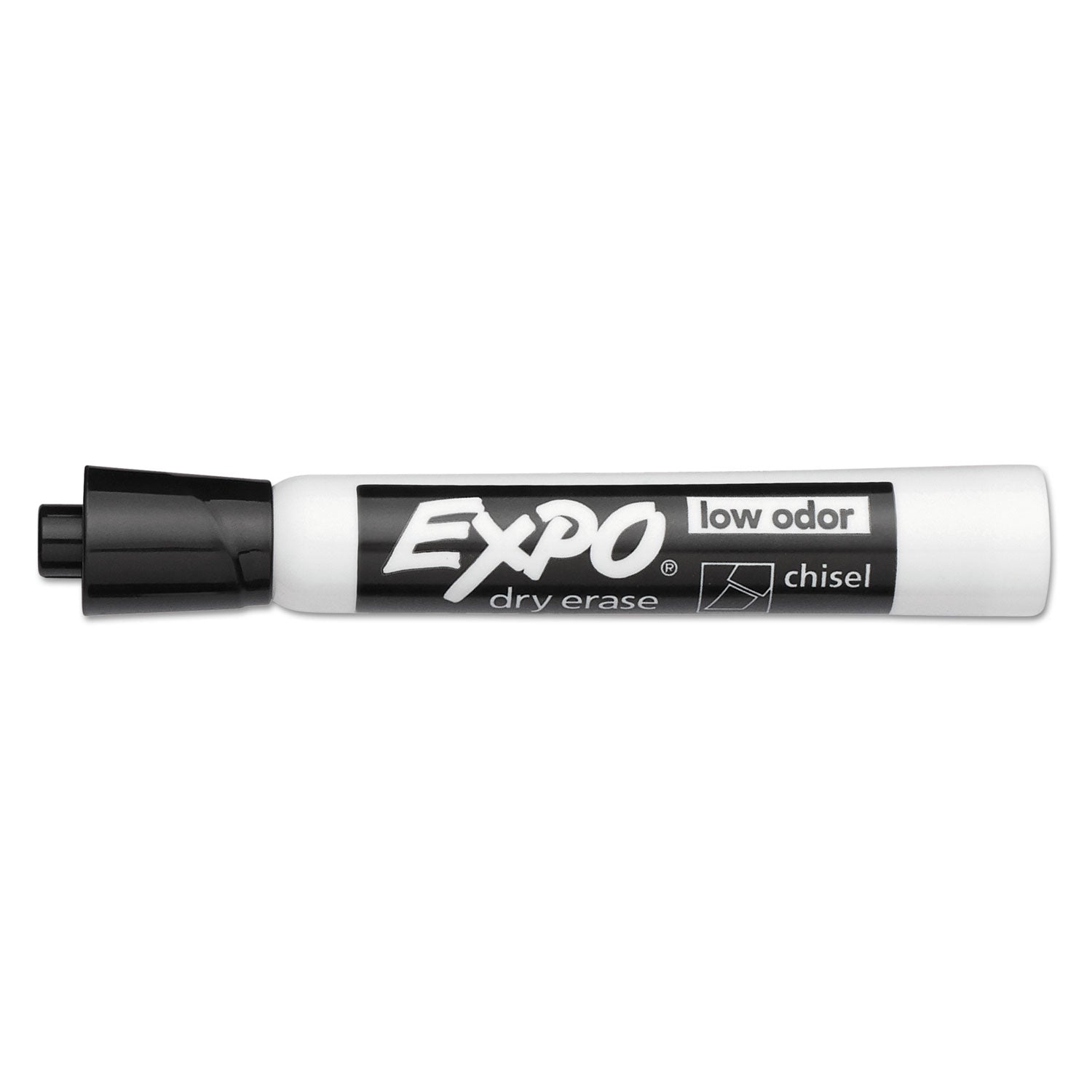 EXPO® Low-Odor Dry-Erase Marker, Broad Chisel Tip, Black, Dozen
