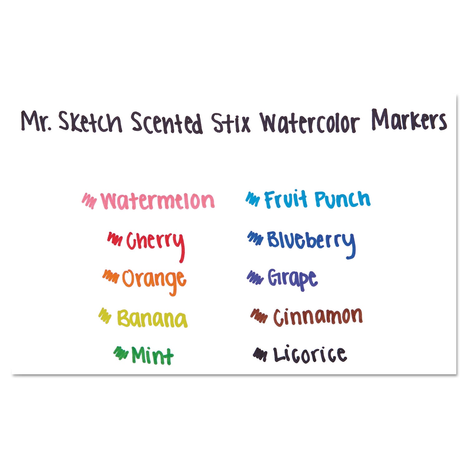Mr. Sketch® Scented Stix Watercolor Marker Set, Fine Bullet Tip, Assorted Colors, 10/set