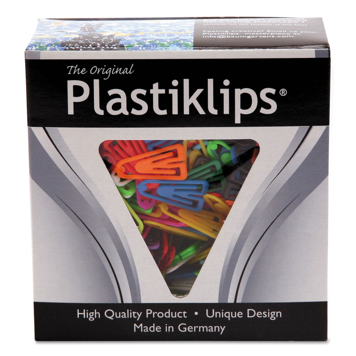 Baumgartens® Plastiklips Paper Clips, Small, Smooth, Assorted Colors, 1,000/Box