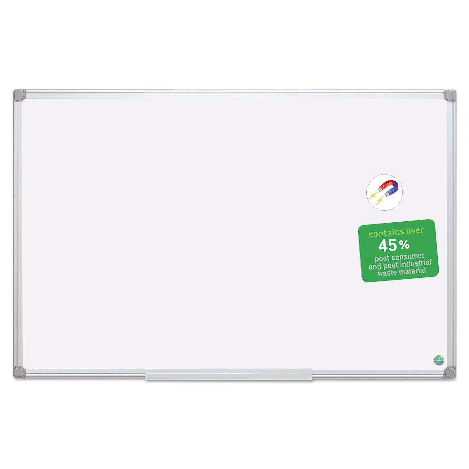 MasterVision® Earth Gold Ultra Magnetic Dry Erase Boards, 48" x 72", White Surface, Satin Aluminum Frame