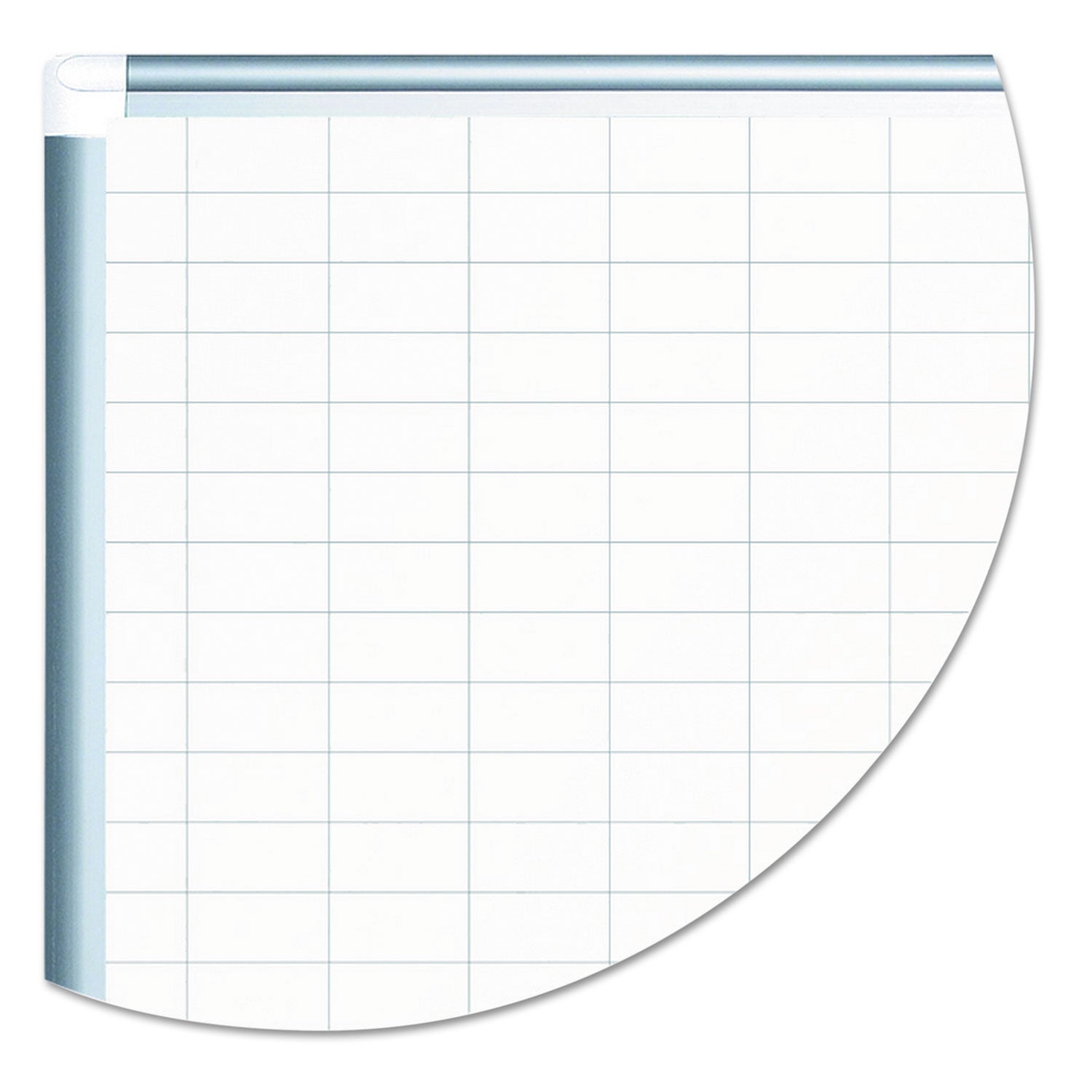 MasterVision® Gridded Magnetic Steel Dry Erase Project Planning Board, 1" x 2" Cells, 72" x 48", White Surface, Satin Aluminum Frame