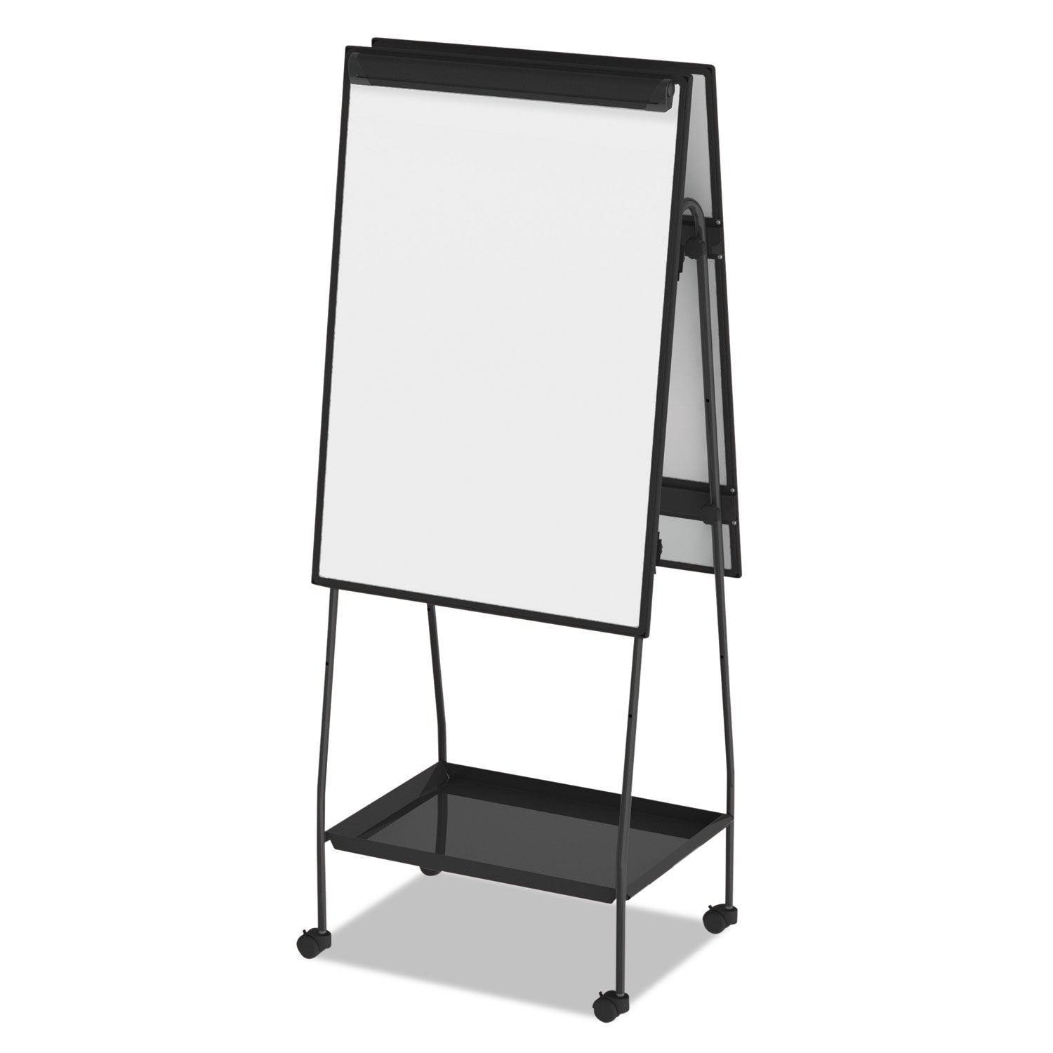 MasterVision® Creation Station Magnetic Dry Erase Board, 29.5" x 74.88", White Surface, Black Metal Frame