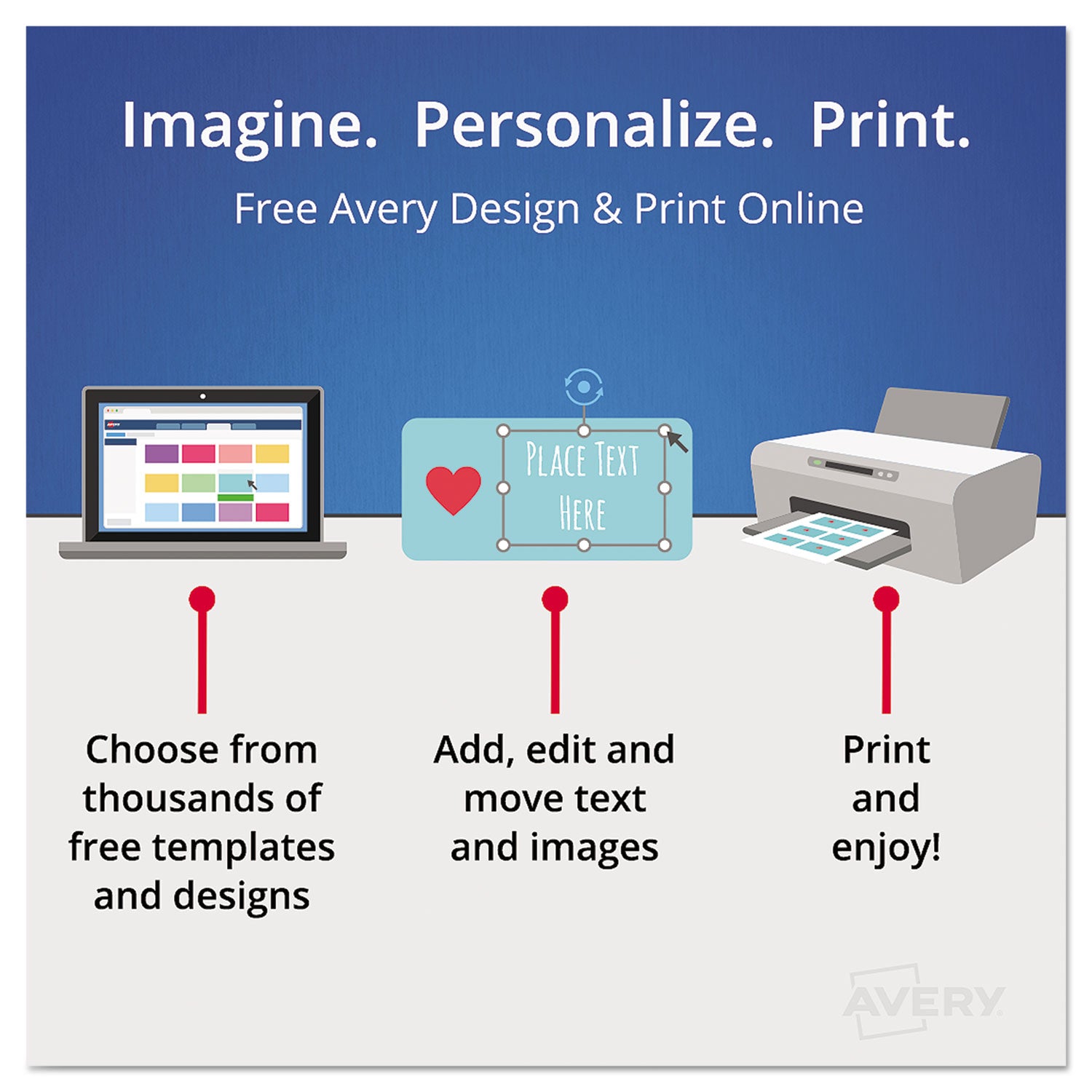 Avery® Printable Postcards, Inkjet/Laser, 80 lb, 4.25 x 5.5, Matte Ivory, 100 Cards, 4 Cards/Sheet, 25 Sheets/Box