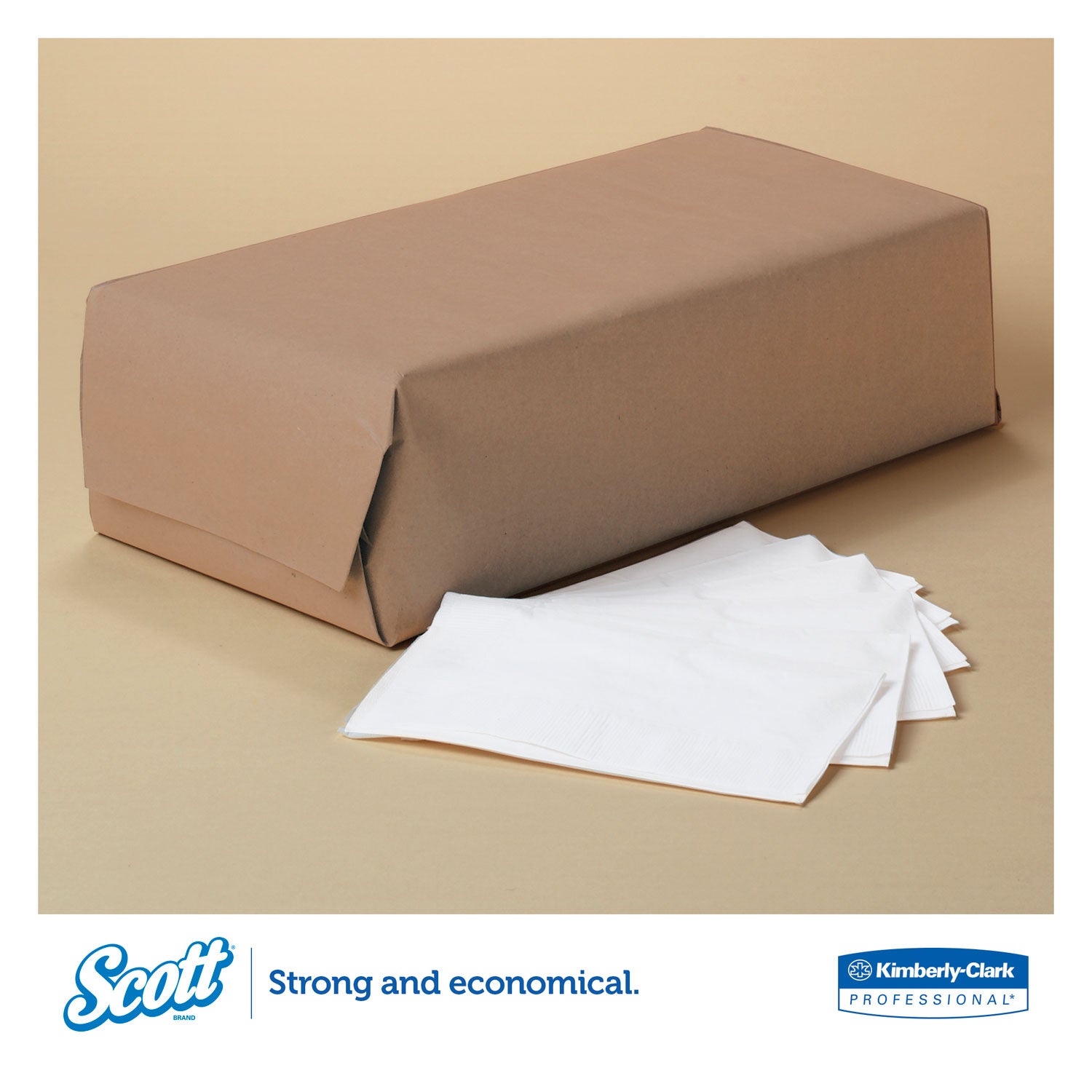 Scott® 1/8-Fold Dinner Napkins, 2-Ply, 17 x 14 63/100, White, 300/Pack, 10 Packs/Carton