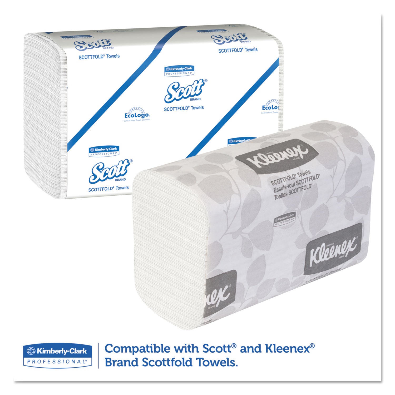 Kimberly-Clark Professional* Scottfold Compact Towel Dispenser, 10.75 x 4.75  x 9, Pearl White