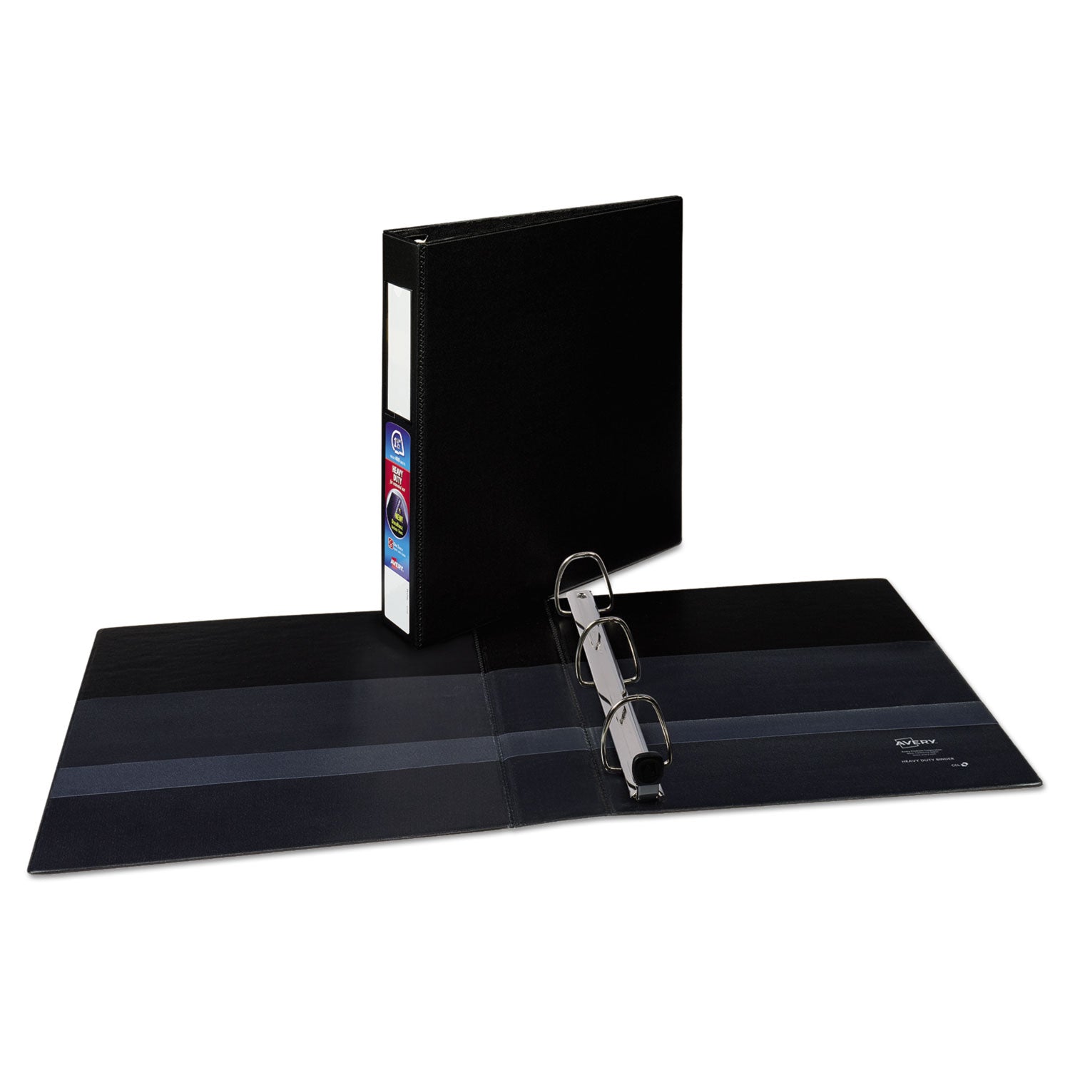 Avery® Heavy-Duty Non-View Binder With Durahinge And One Touch Ezd Rings, 3 Rings, 1.5" Capacity, 11 X 8.5, Black