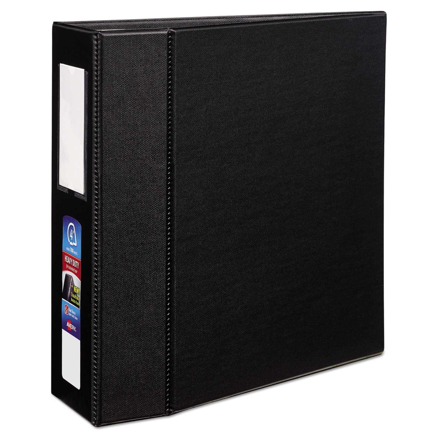 Avery® Heavy-Duty Non-View Binder With Durahinge, Three Locking One Touch Ezd Rings And Spine Label, 4" Capacity, 11 X 8.5, Black