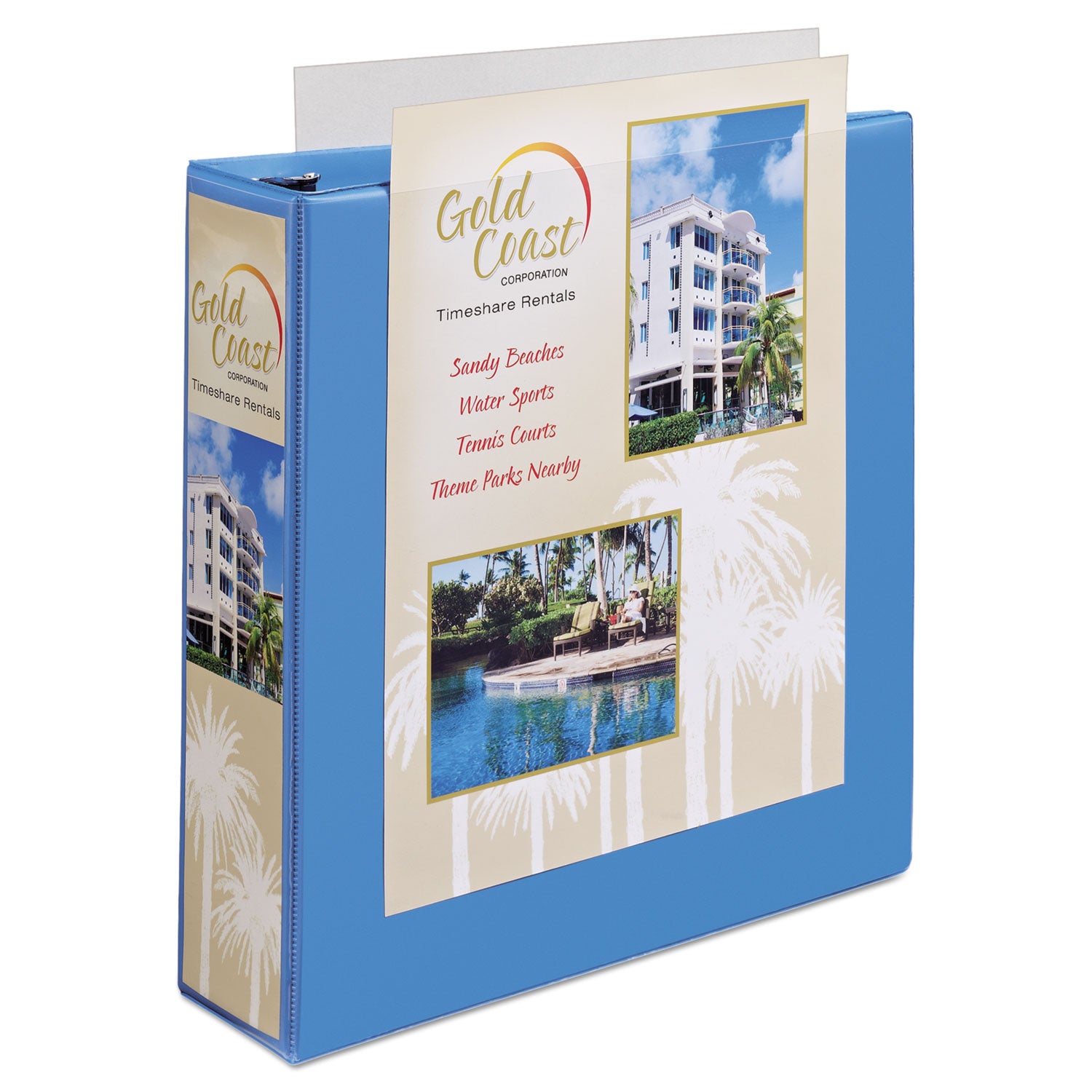 Avery® Heavy-Duty Non Stick View Binder With Durahinge And Slant Rings, 3 Rings, 2" Capacity, 11 X 8.5, Light Blue, (5501)