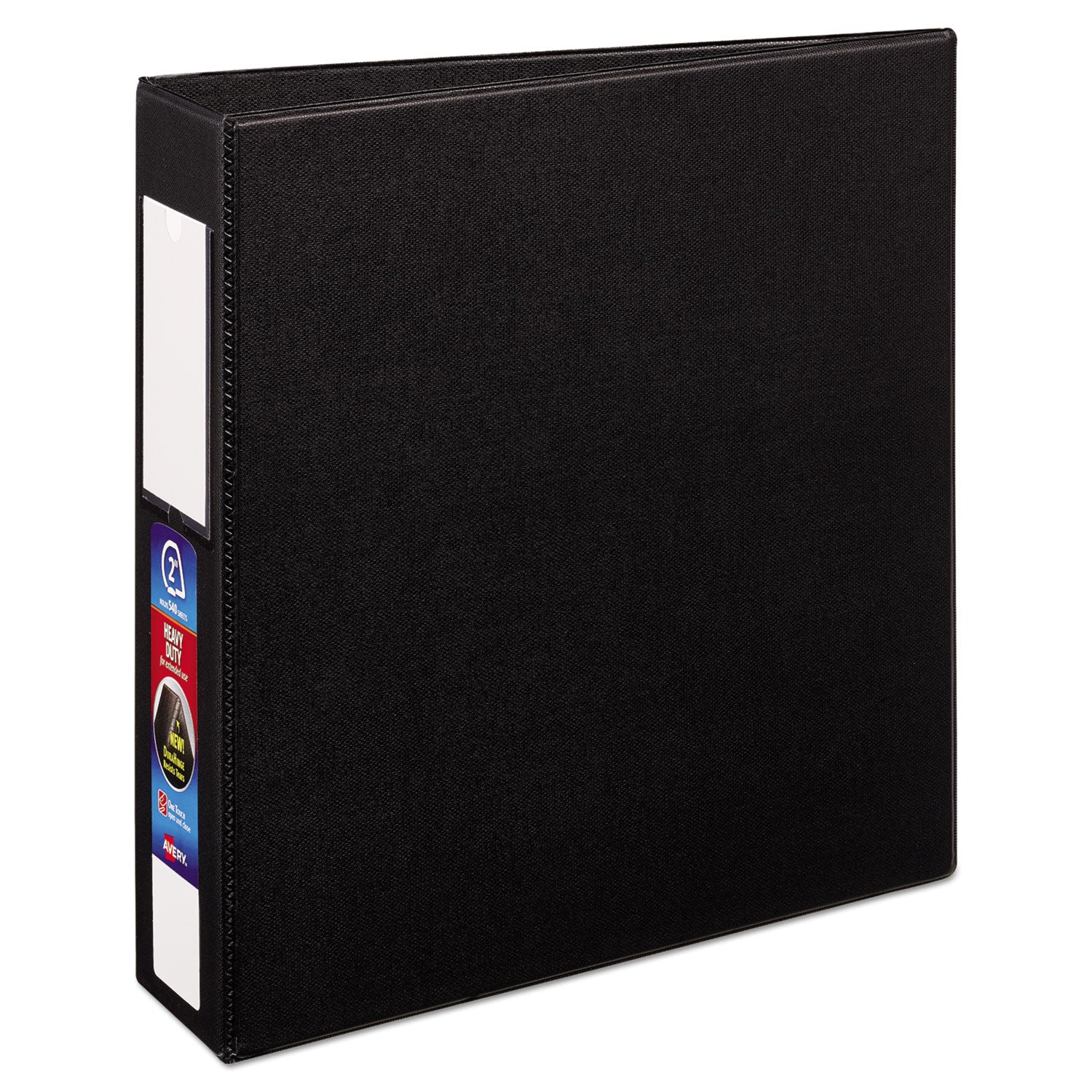 Avery® Heavy-Duty Non-View Binder With Durahinge And One Touch Ezd Rings, 3 Rings, 2" Capacity, 11 X 8.5, Black
