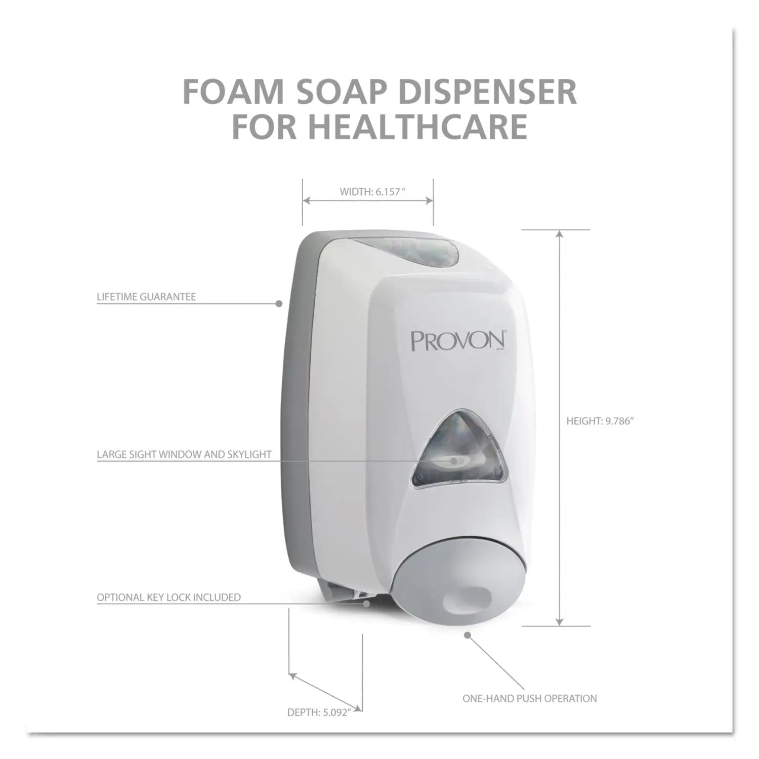 FMX-12T Foam Soap Dispenser, 1,250 mL, 6.25 x 5.12 x 9.88, Dove Gray PROVON® Flipcost