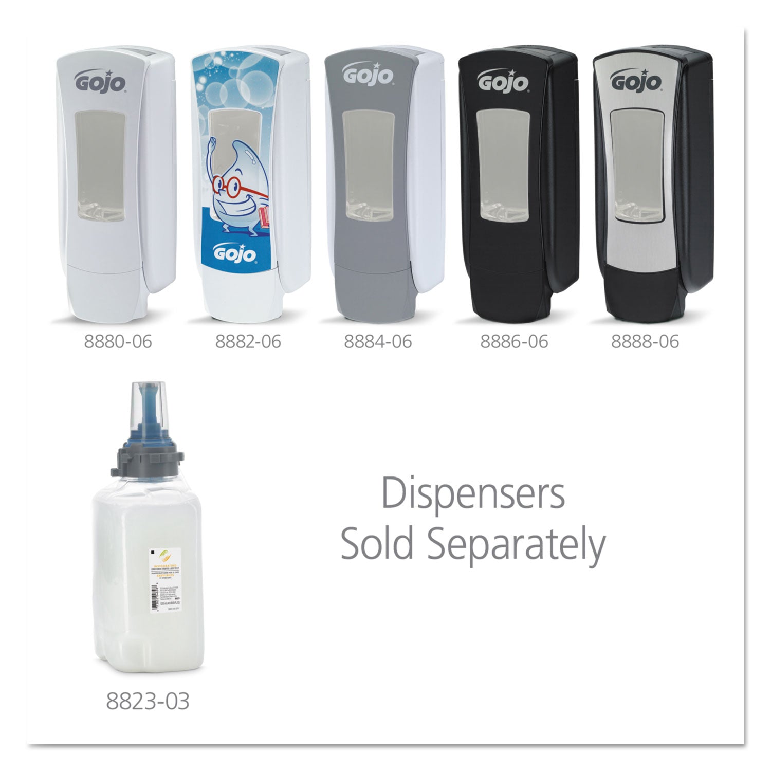 GOJO® Lather and Klean Body and Hair Shampoo Refill, Citrus Ginger Scent, 1,250 mL