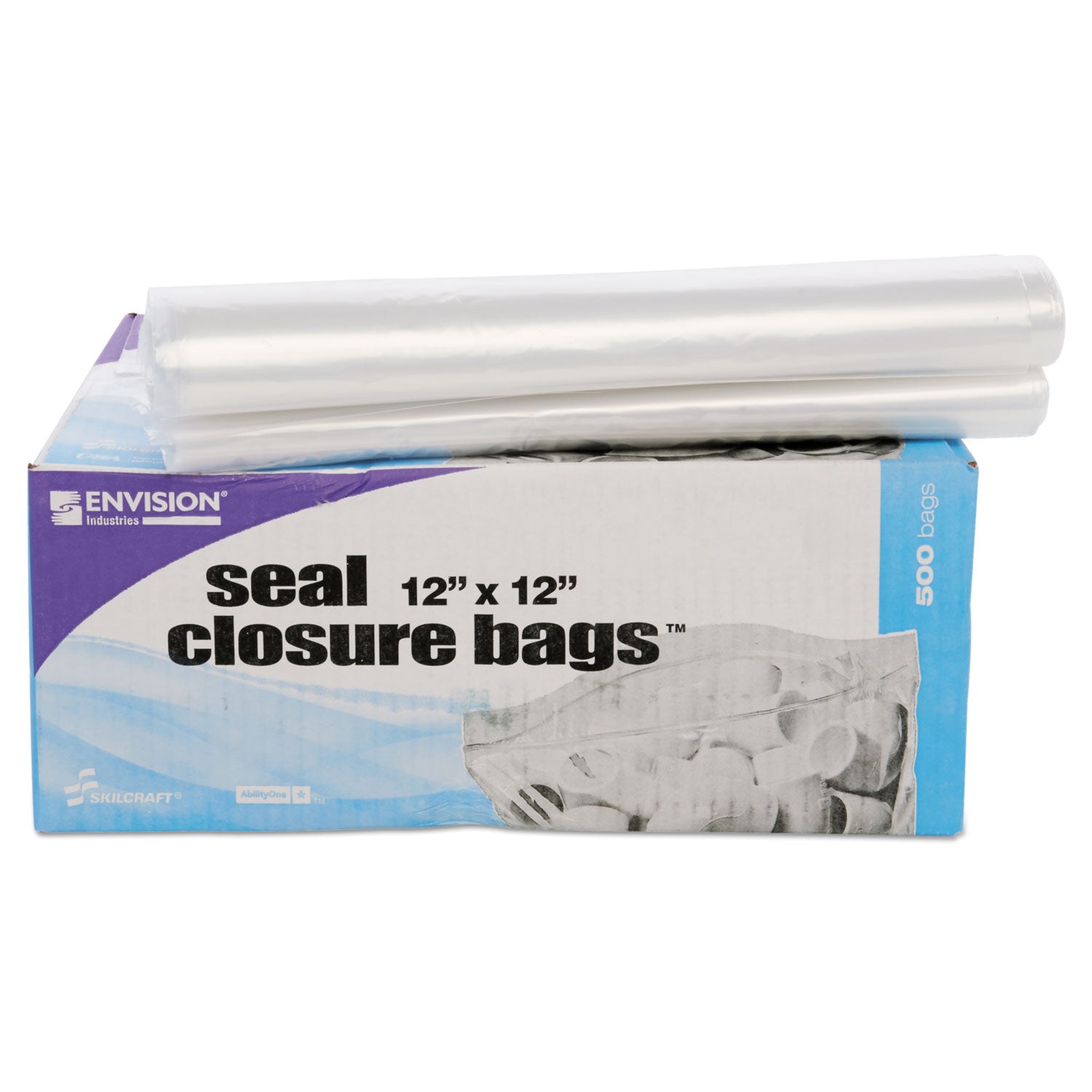Stout® by Envision™ Seal Closure Bags, 2 Mil, 12" X 12", Clear, 500/carton