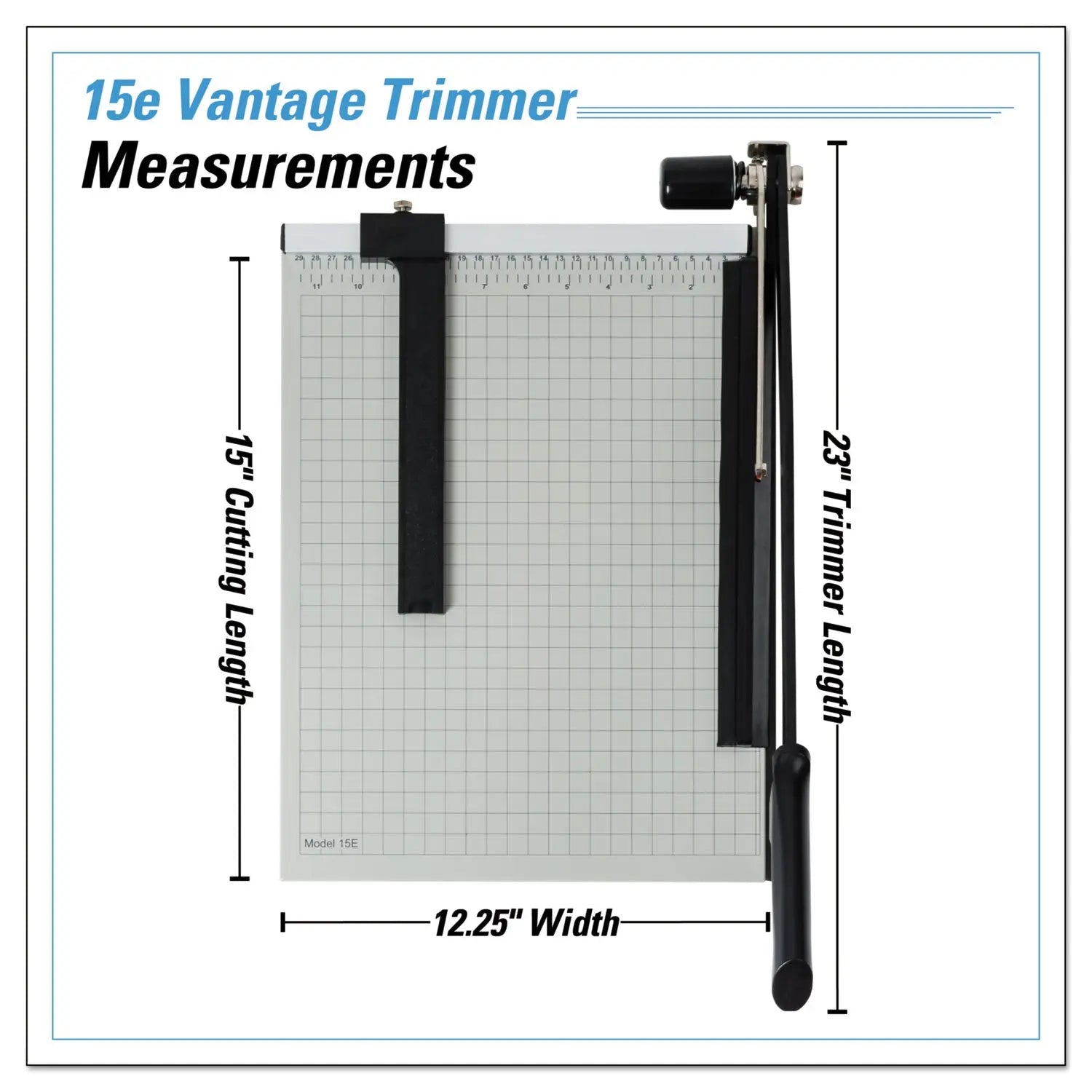Vantage Guillotine Paper Trimmer/Cutter, 15 Sheets, 15" Cut Length, Metal Base, 12.25 x 15.75 Dahle® Flipcost