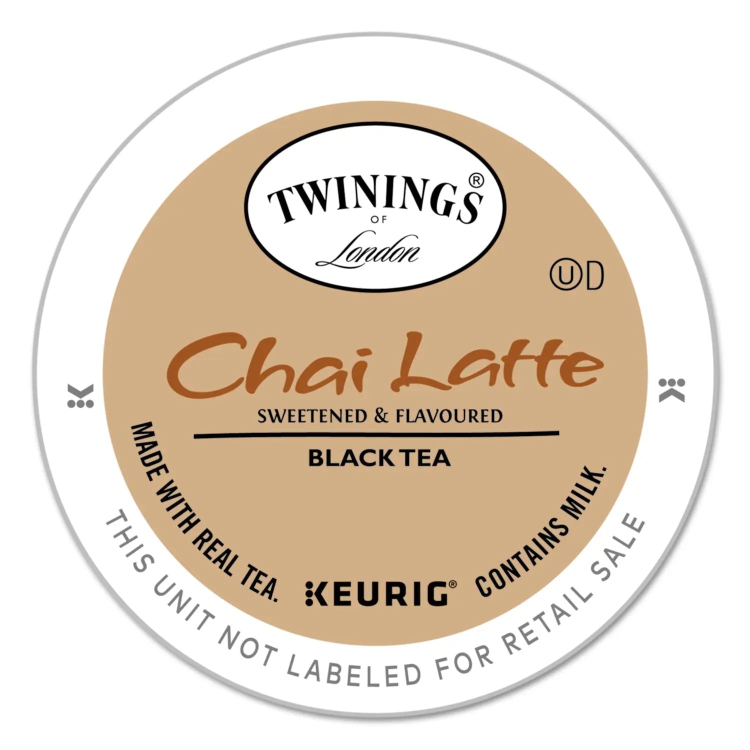 Tea K-Cups, Chai Tea with Non-Fat Milk and Sweetener, 25% Less Sugar, 0.53 oz K-Cups, 24/Box