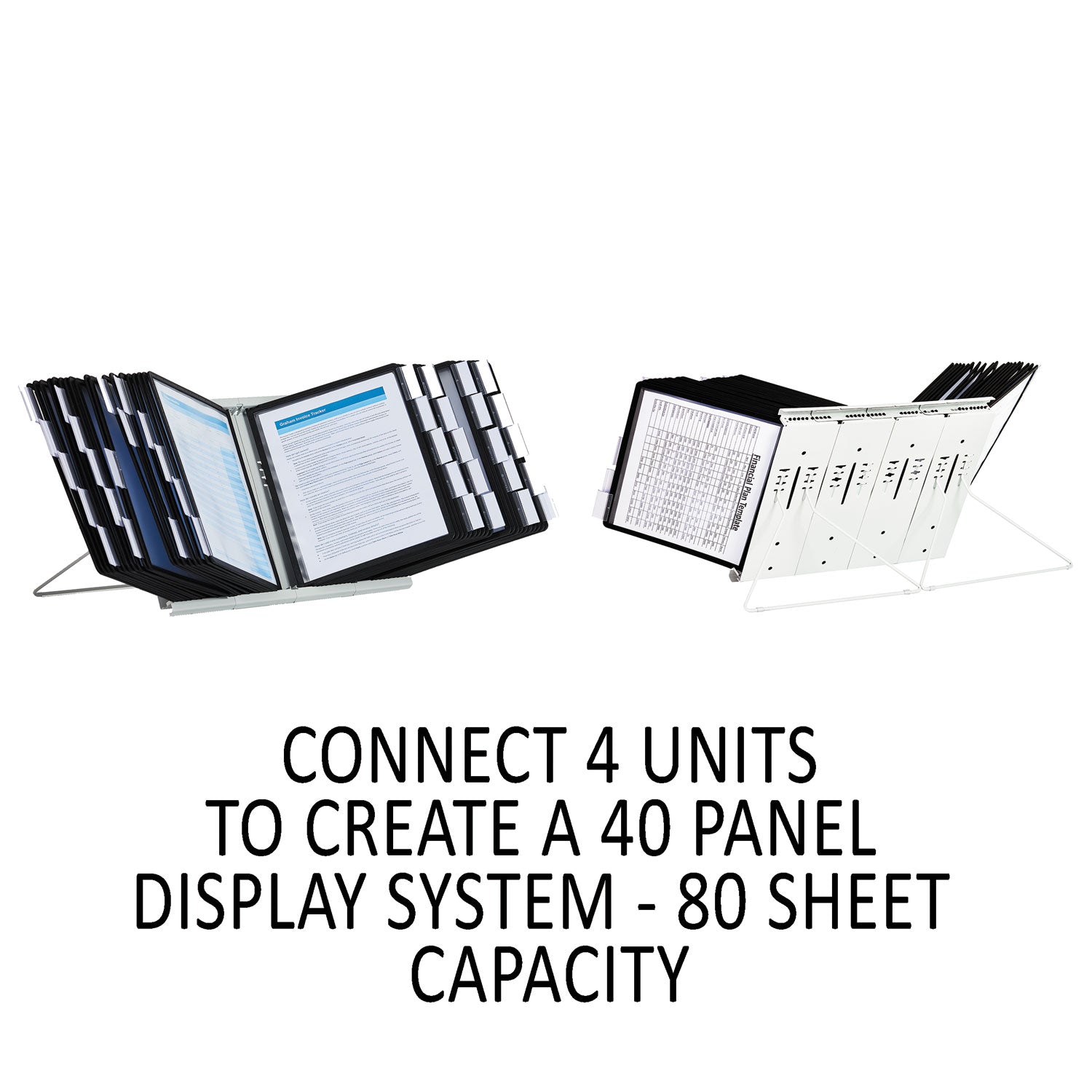 Durable® Instaview Expandable Desktop Reference System, 10 Panels, Black Borders