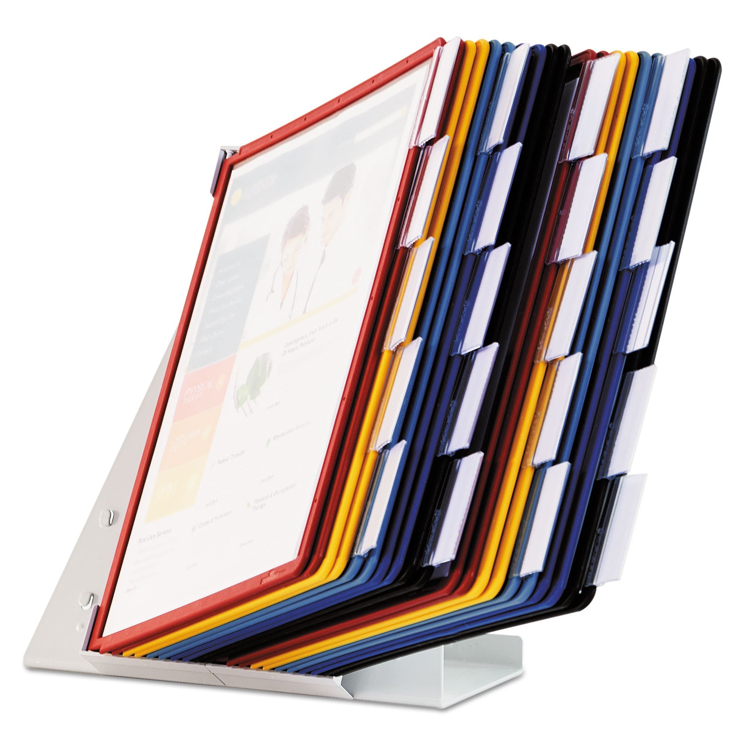 Durable® Vario Reference Desktop System, 20 Panels, Assorted Borders And Panels