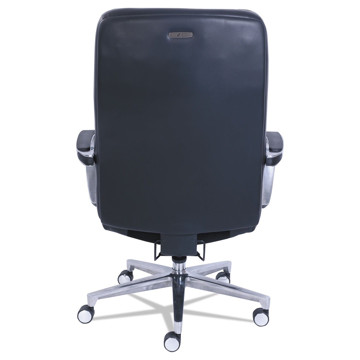 La-Z-Boy® Commercial 2000 Big/tall Executive Chair, Lumbar, Supports 400 Lb, 20.25" To 23.25" Seat Height, Black Seat/back, Silver Base