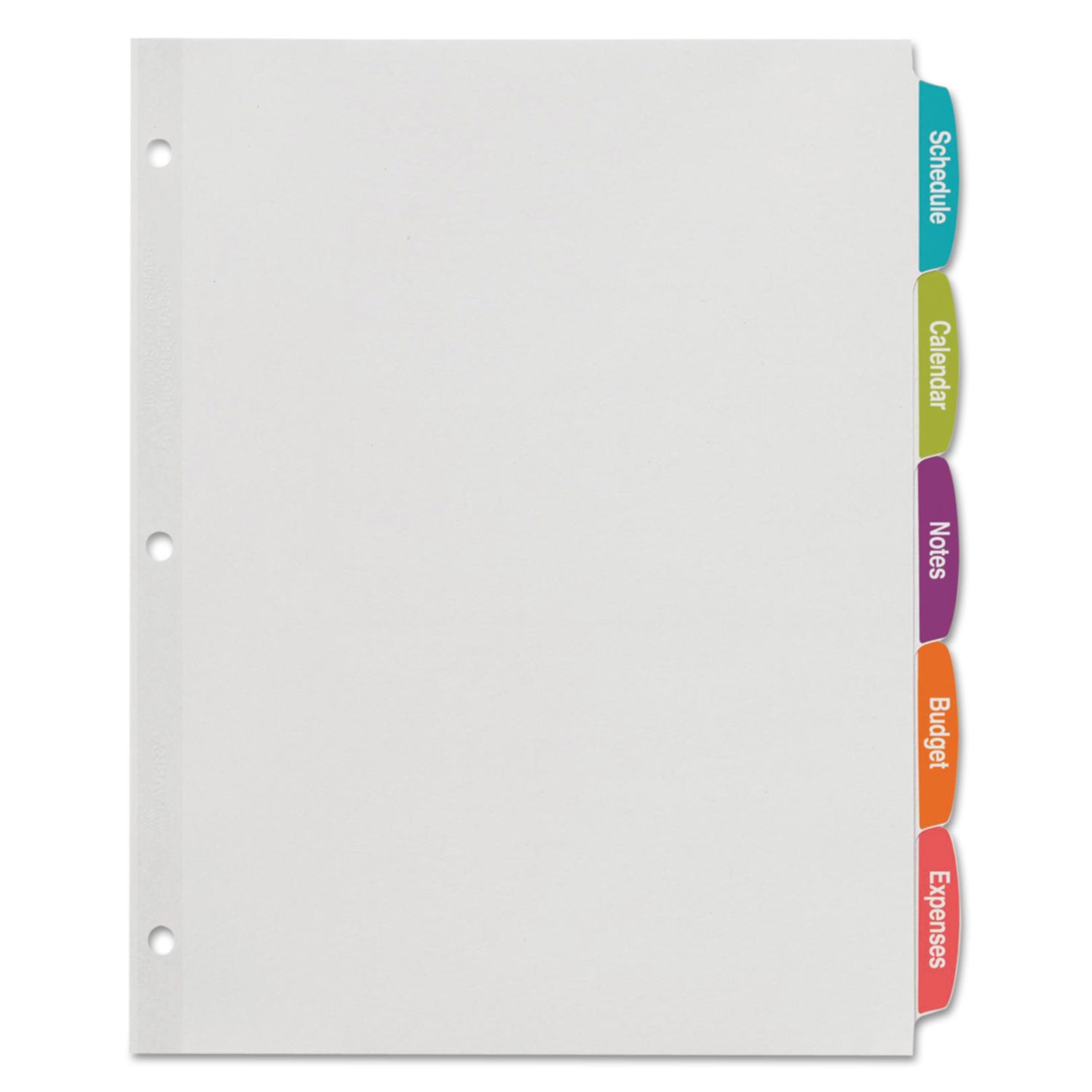 Avery® Big Tab Printable White Label Tab Dividers, 5-Tab, 11 x 8.5, White, 20 Sets