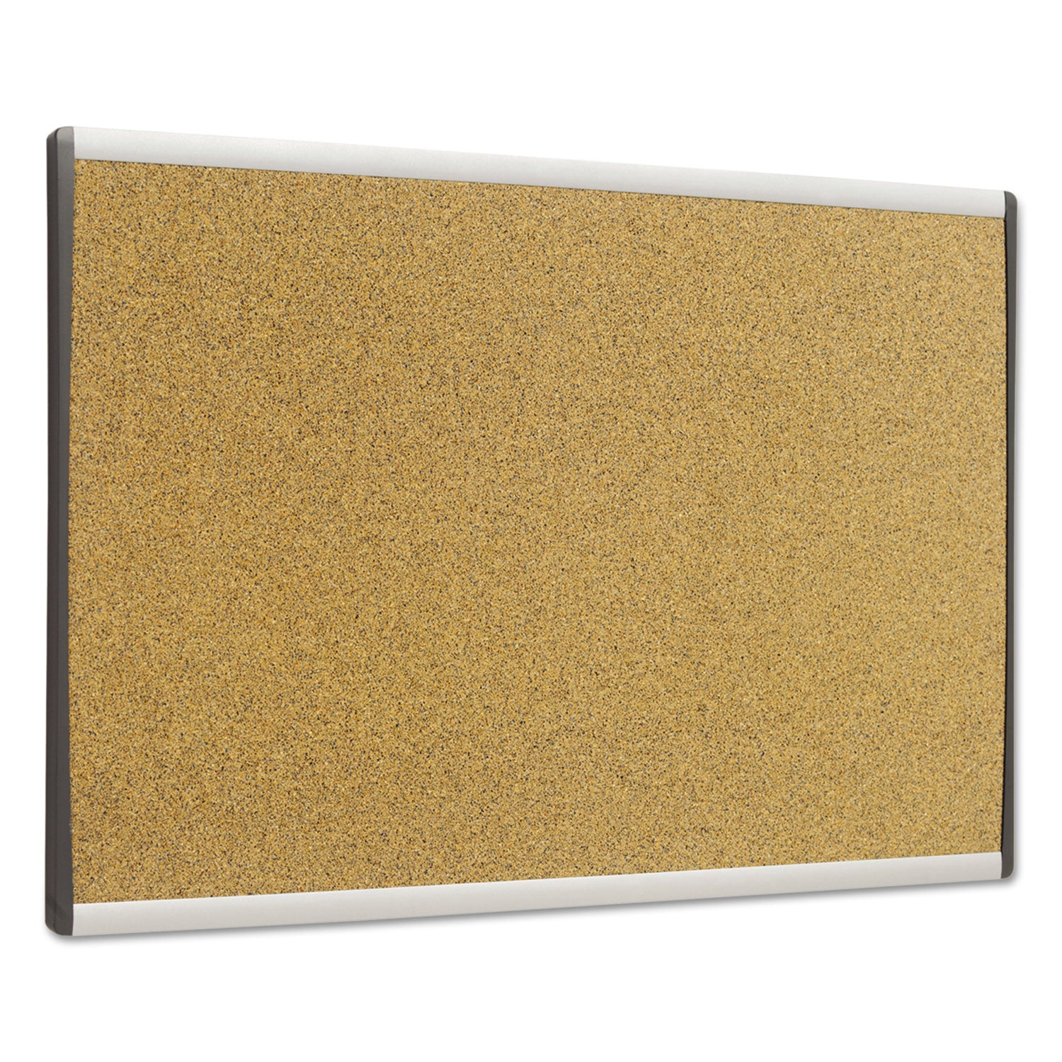 Quartet® ARC Frame Cubicle Board, Cork Bulletin, 24" x 14", Tan Surface, Satin Aluminum Frame