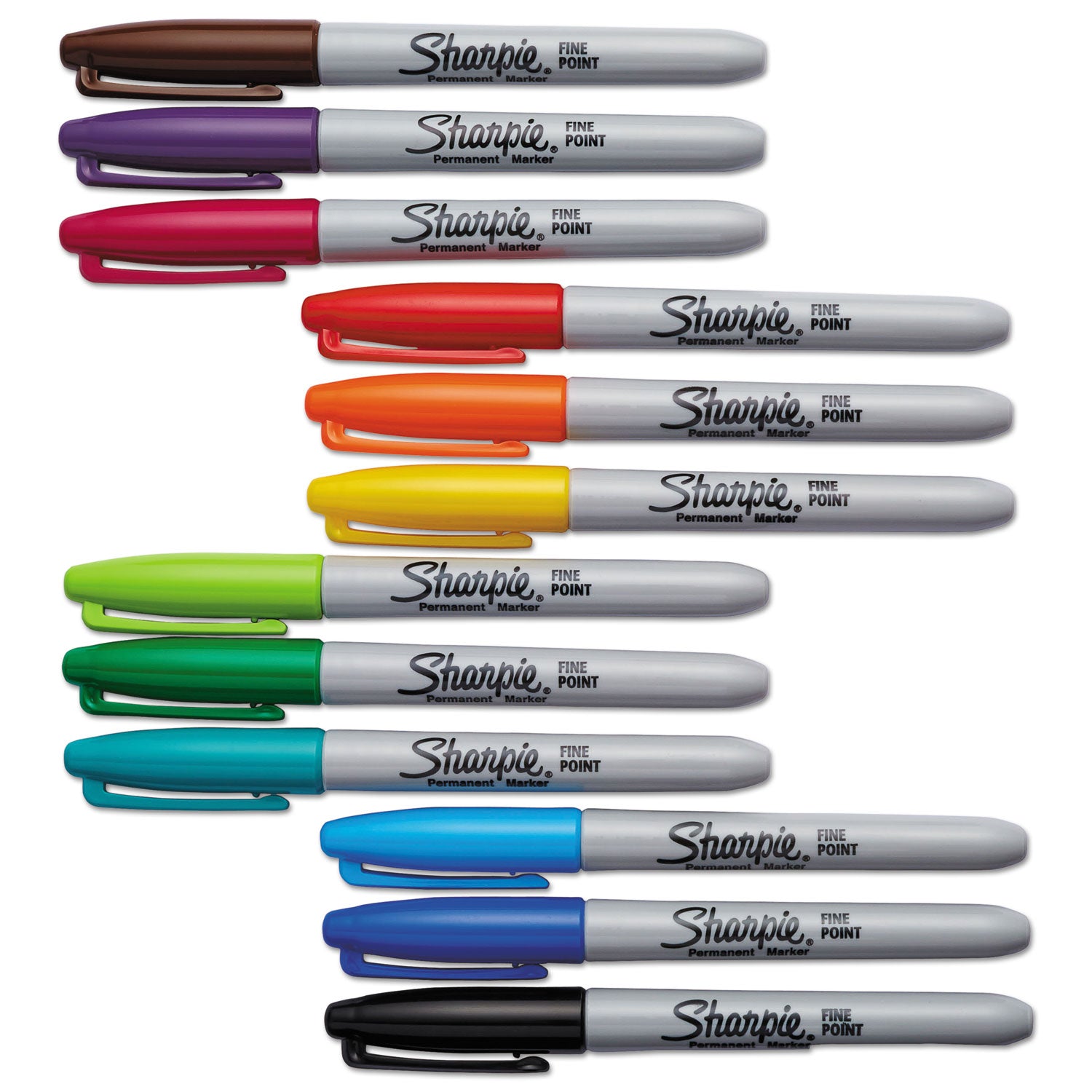 Sharpie® Fine Tip Permanent Marker, Fine Bullet Tip, Assorted Colors, 12/set