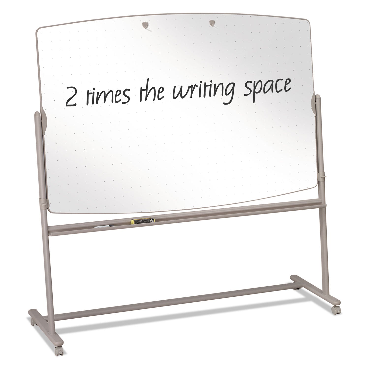 Quartet® Total Erase Reversible Mobile Presentation Easel, 72" x 48", White Surface, Neutral Beige Steel Frame
