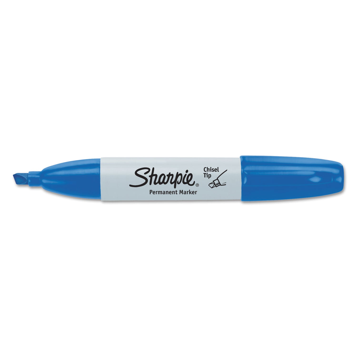 Sharpie® Chisel Tip Permanent Marker, Medium Chisel Tip, Blue, Dozen