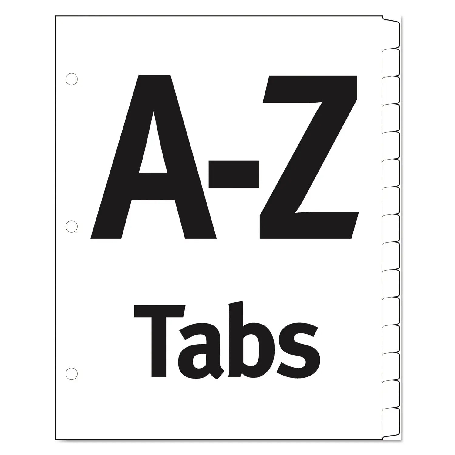 Table 'n Tabs Dividers, 26-Tab, A to Z, 11 x 8.5, White, Assorted Tabs, 1 Set Office Essentials™ Flipcost
