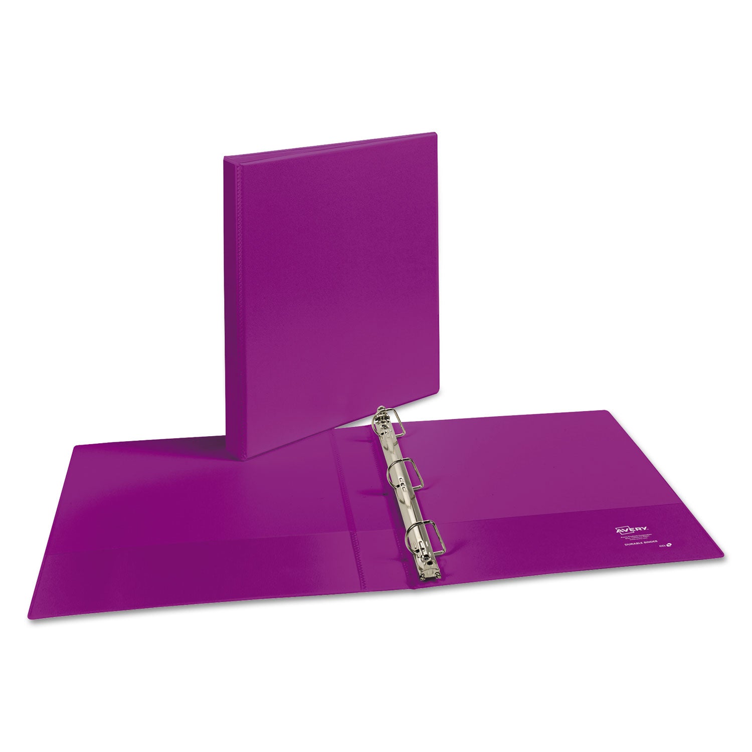 Avery® Durable View Binder With Durahinge And Slant Rings, 3 Rings, 1" Capacity, 11 X 8.5, Purple