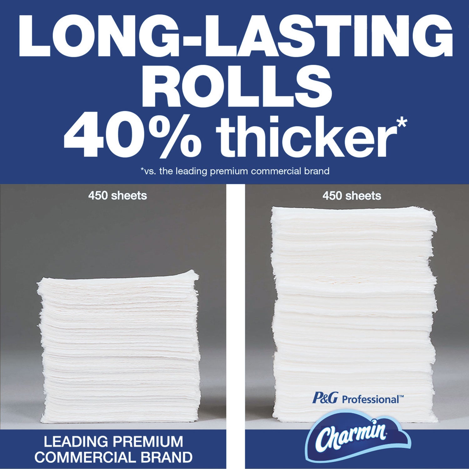 Charmin® Commercial Bathroom Tissue, Septic Safe, Individually Wrapped, 2-Ply, White, 450 Sheets/roll, 75 Rolls/carton