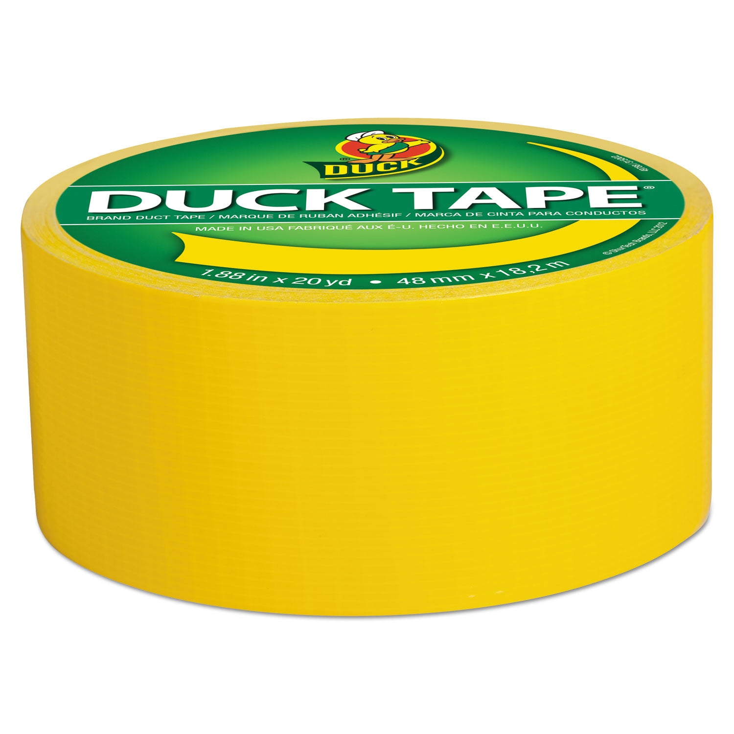 Duck® Colored Duct Tape, 3" Core, 1.88" X 20 Yds, Yellow