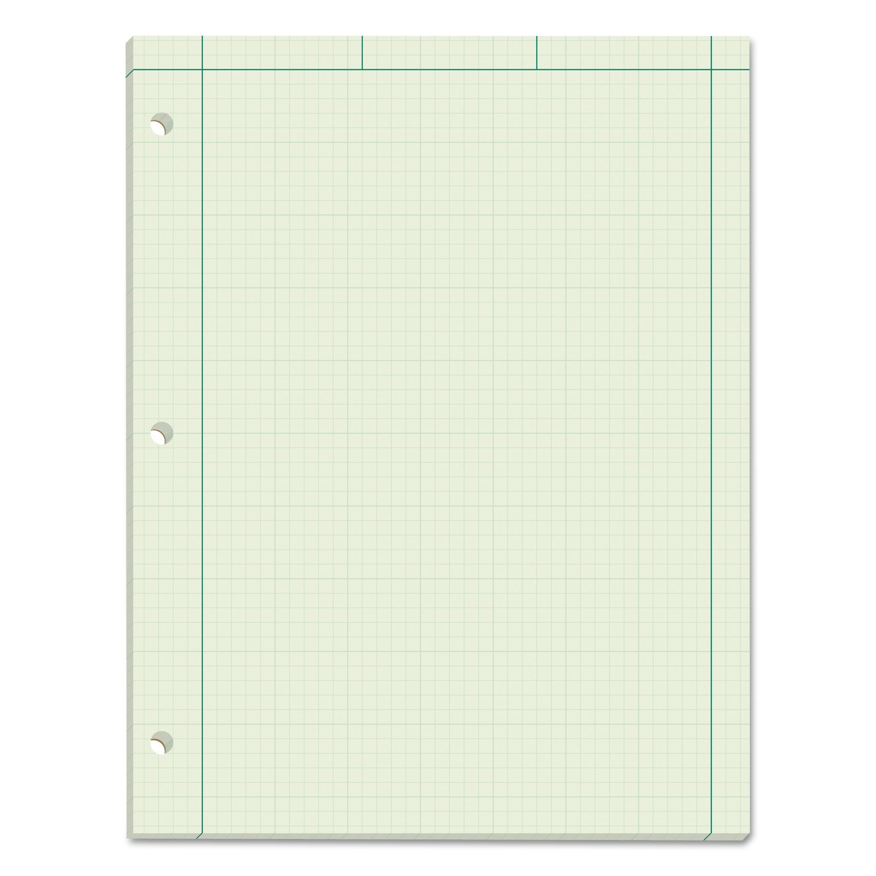 Engineering Computation Pads, Cross-Section Quad Rule (5 sq/in, 1 sq/in), Black/Green Cover, 100 Green-Tint 8.5 x 11 Sheets
