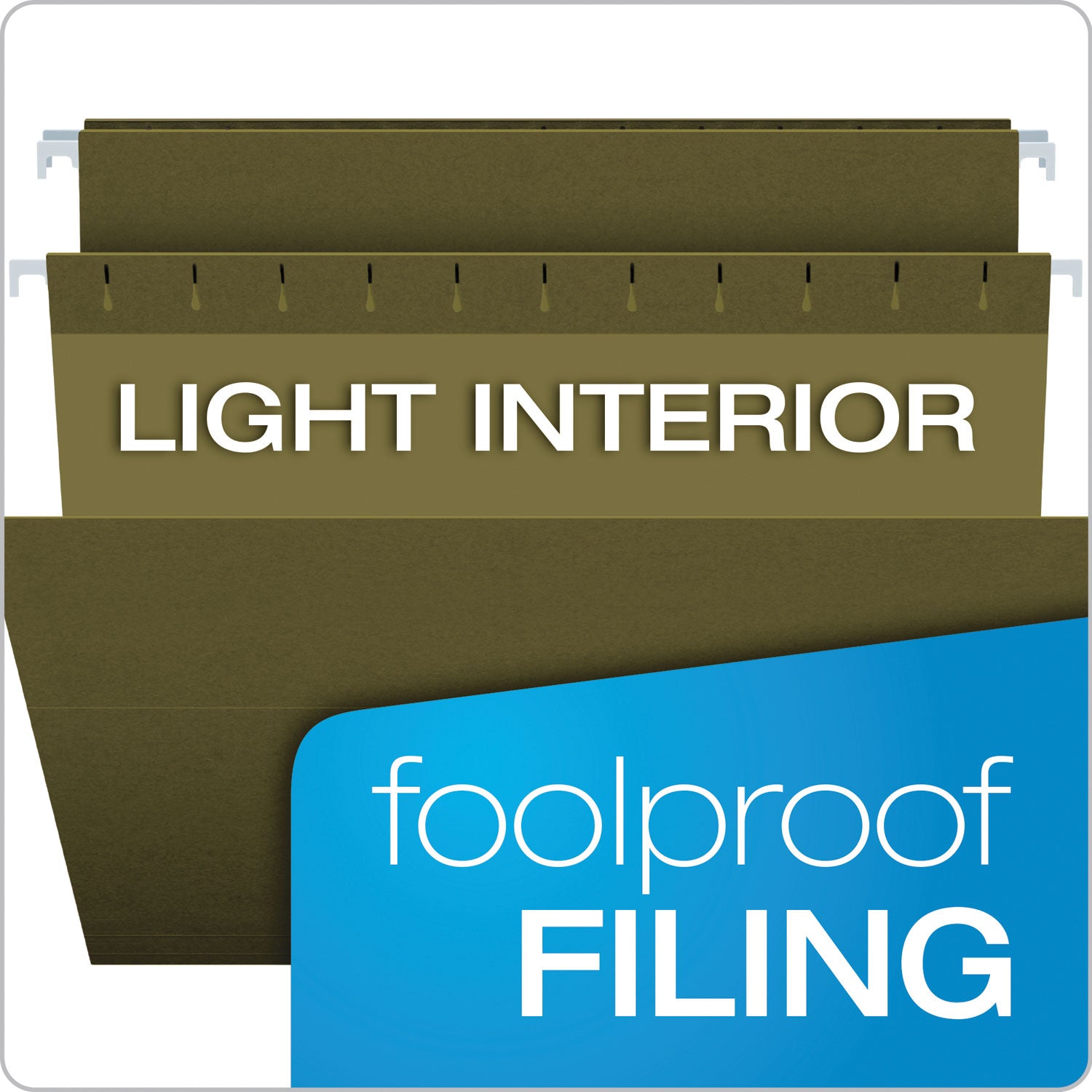 Pendaflex® Standard Green Hanging Folders, Legal Size, 1/5-Cut Tabs, Standard Green, 25/Box