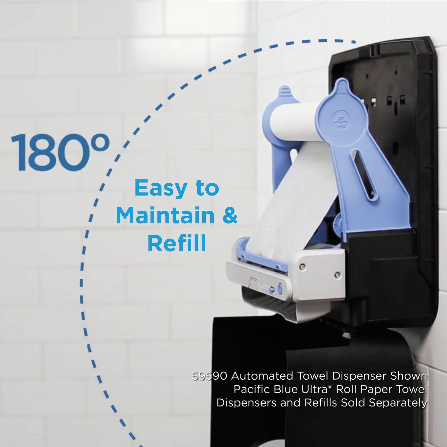 Georgia Pacific® Professional Pacific Blue Ultra Paper Towel Dispenser, Automated, 12.9 X 9 X 16.8, Black