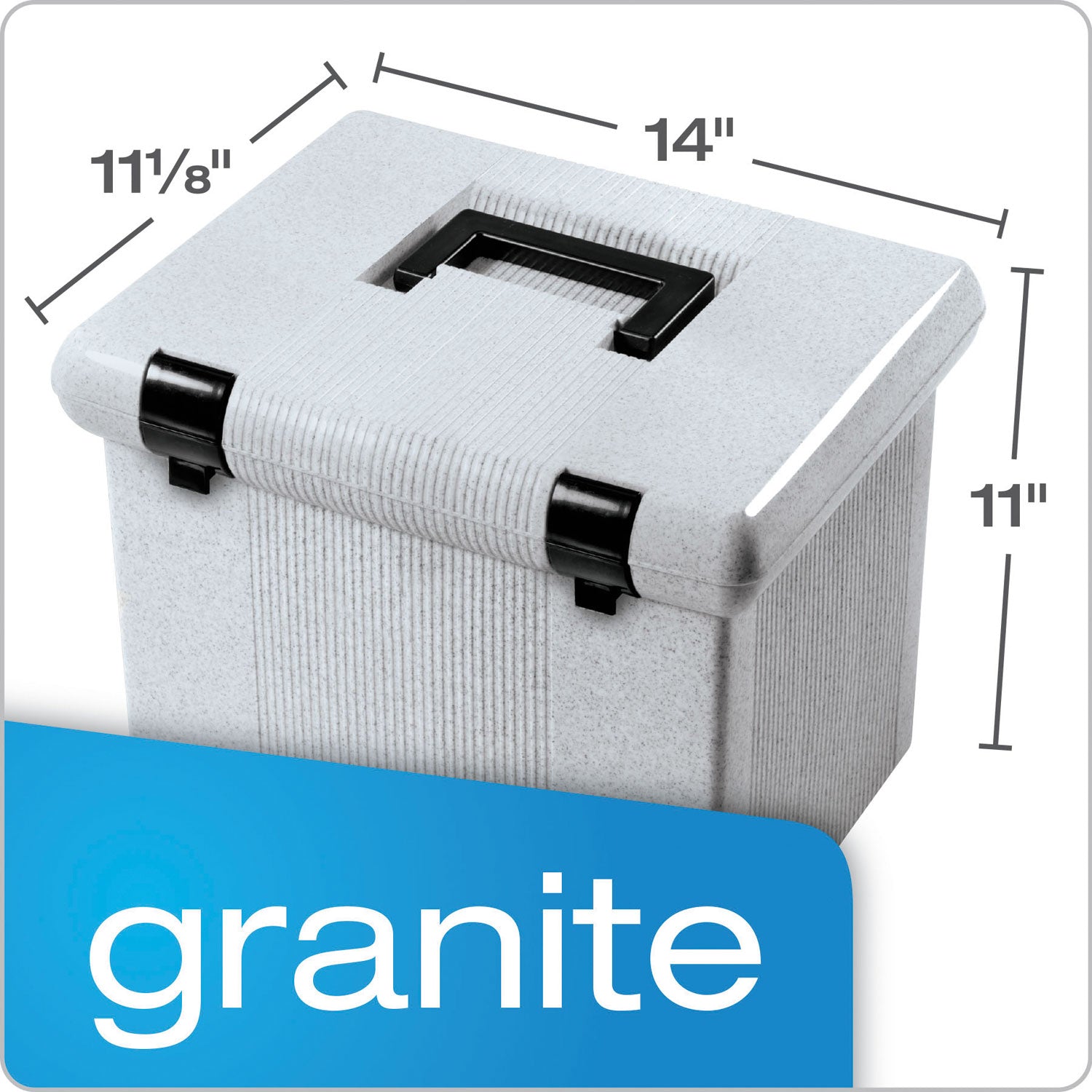 Pendaflex® Portable File Boxes, Letter Files, 13.88" X 14" X 11.13", Granite