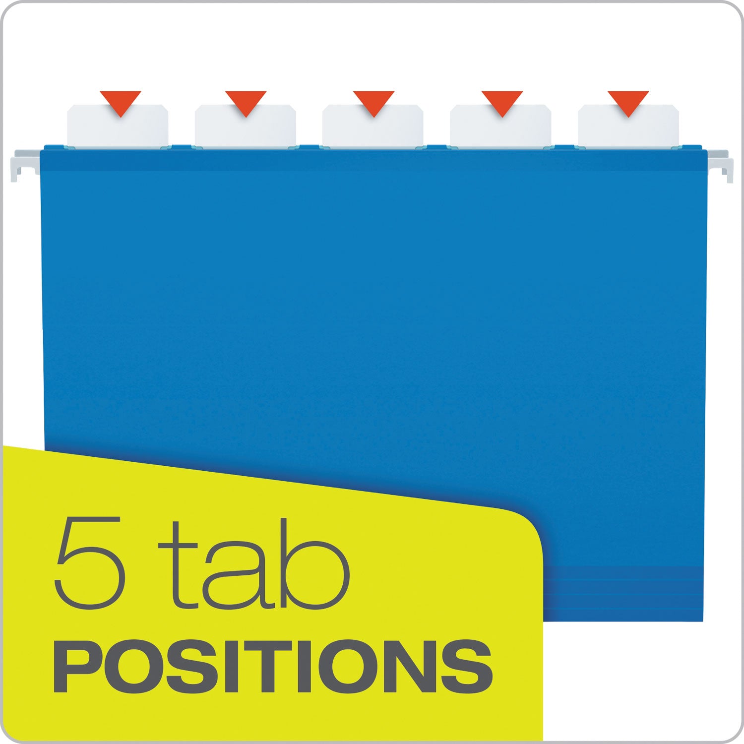 Pendaflex® Ready-Tab Colored Reinforced Hanging Folders, Letter Size, 1/5-Cut Tabs, Assorted Colors, 25/Box