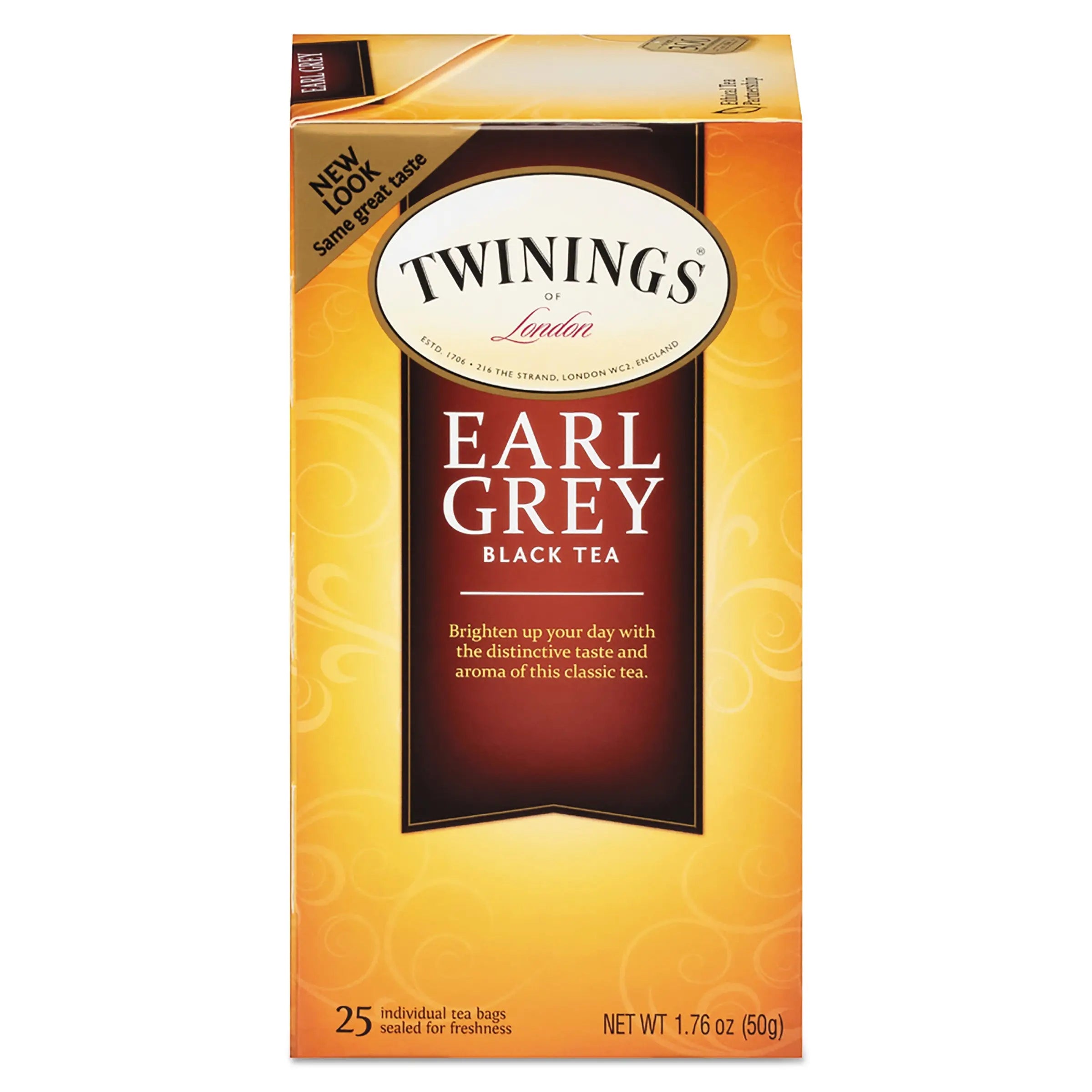 Tea Bags, Earl Grey, 1.76 oz, 25/Box